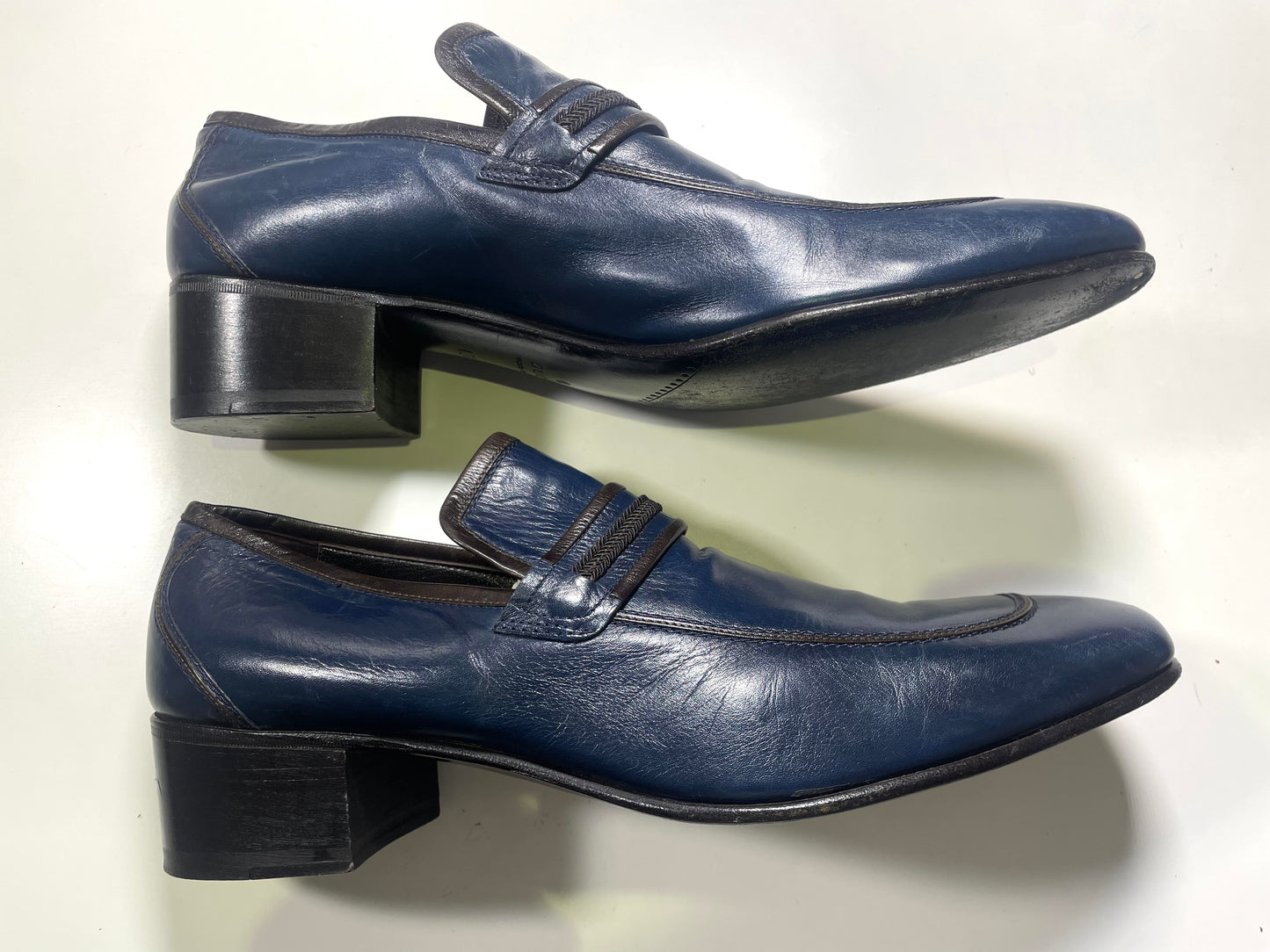 GUCCI Men’s Navy Blue Leather Shoes (Size 43.5 E)