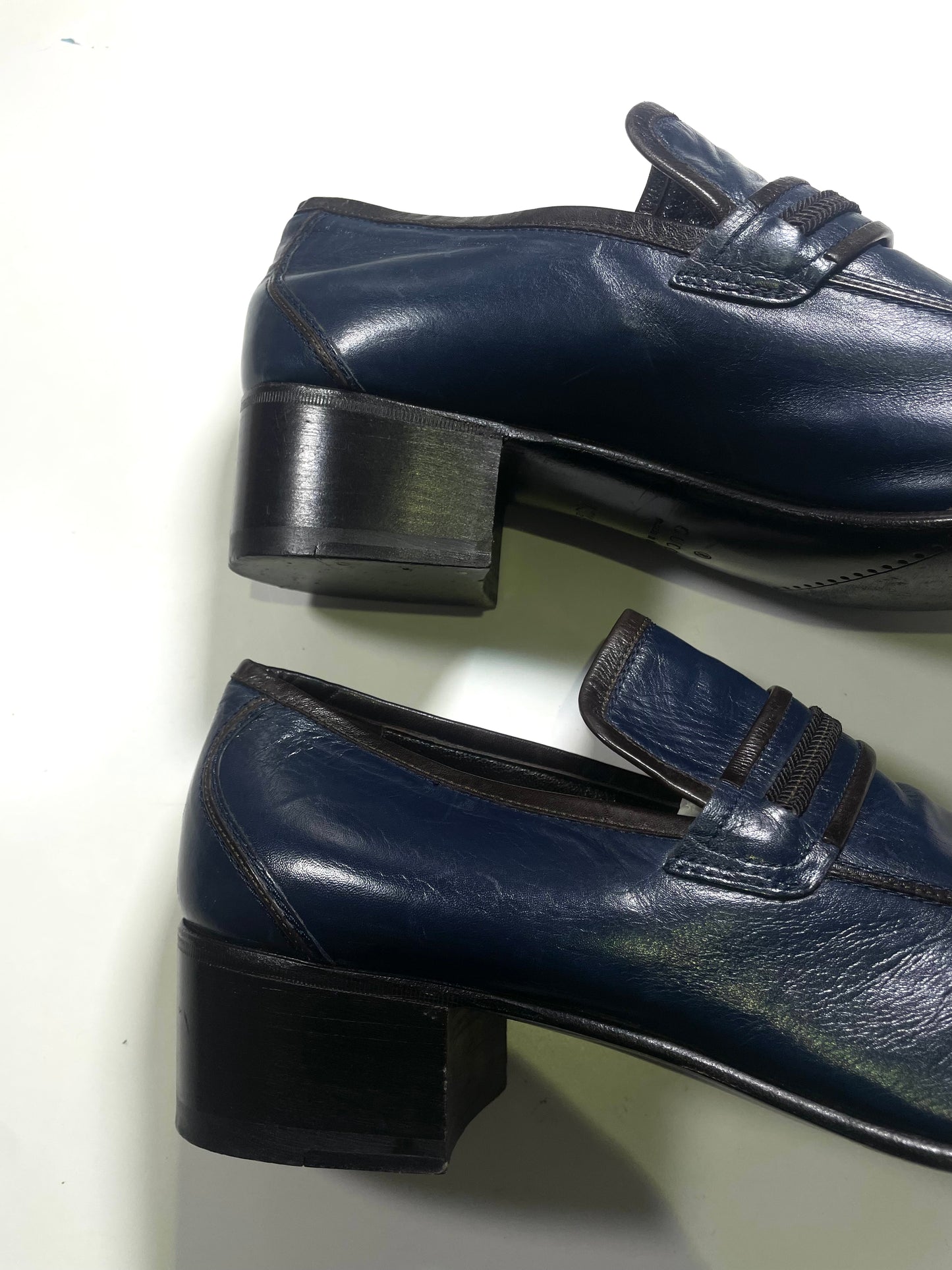 GUCCI Men’s Navy Blue Leather Shoes (Size 43.5 E)