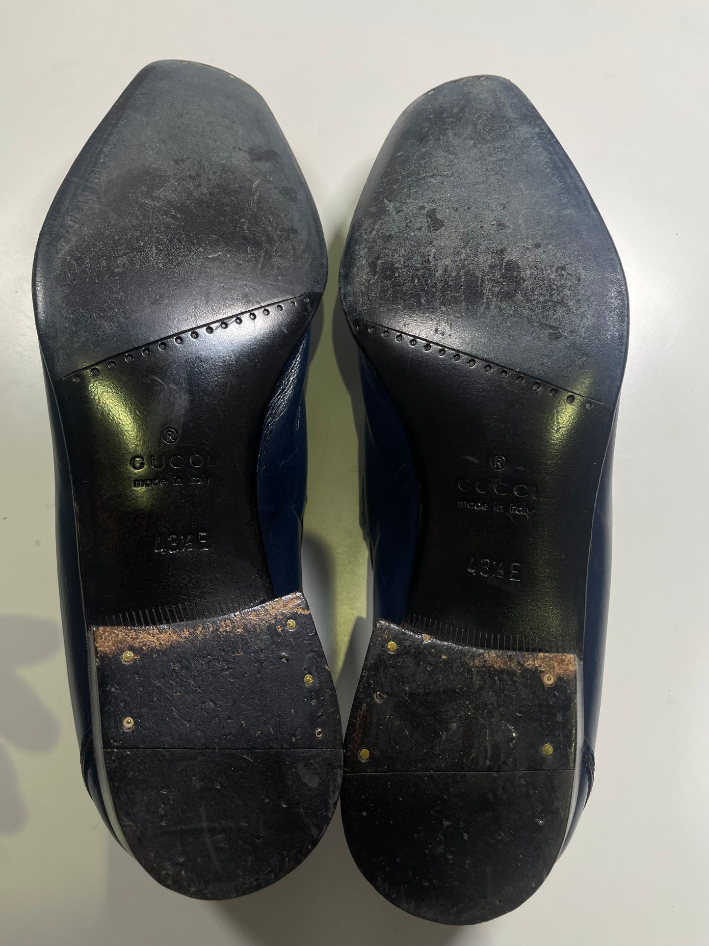 GUCCI Men’s Navy Blue Leather Shoes (Size 43.5 E)