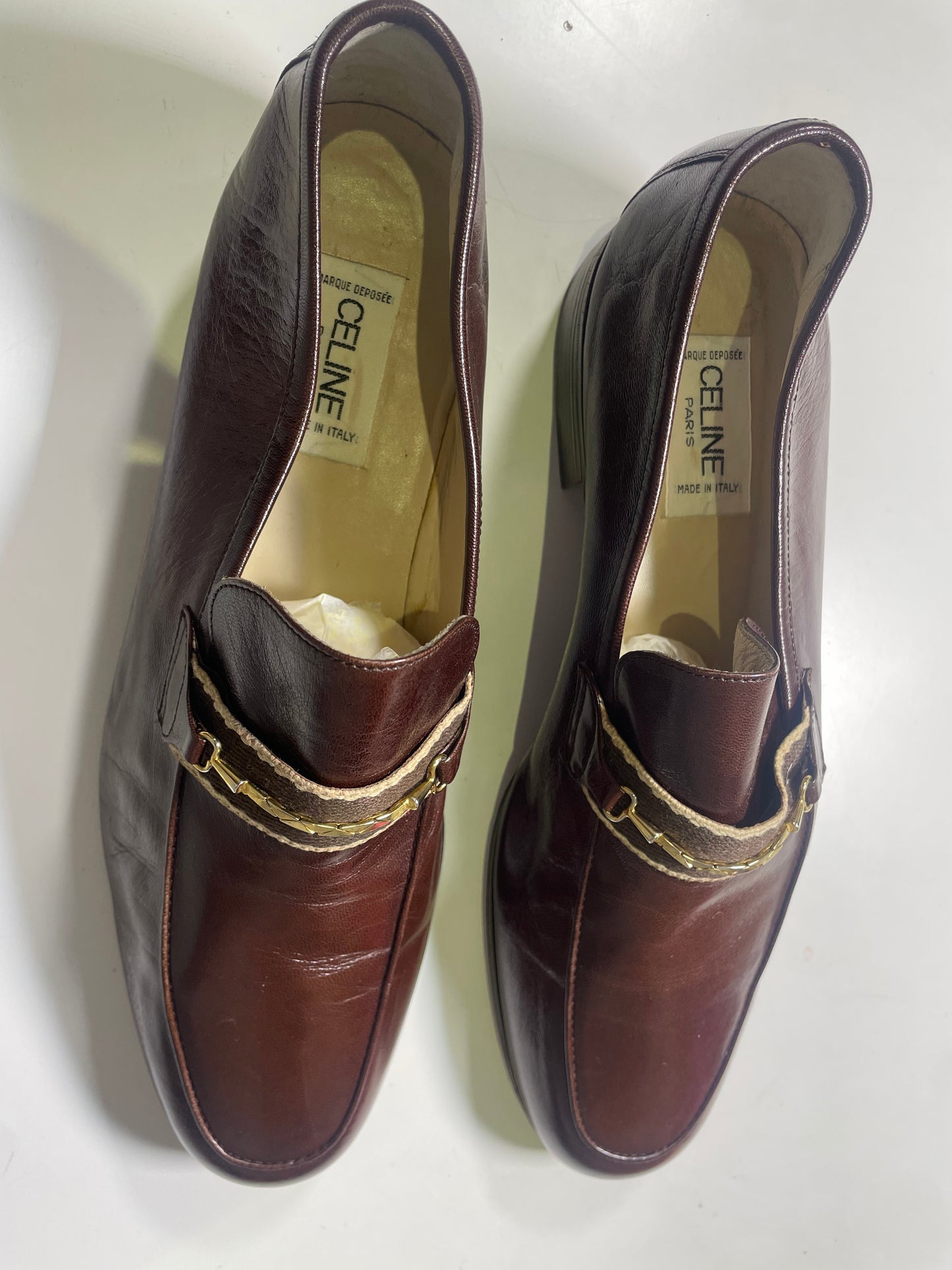 CELINE Vintage Men’s Dark Brown Leather Shoes (Size 42) Fits 41.5