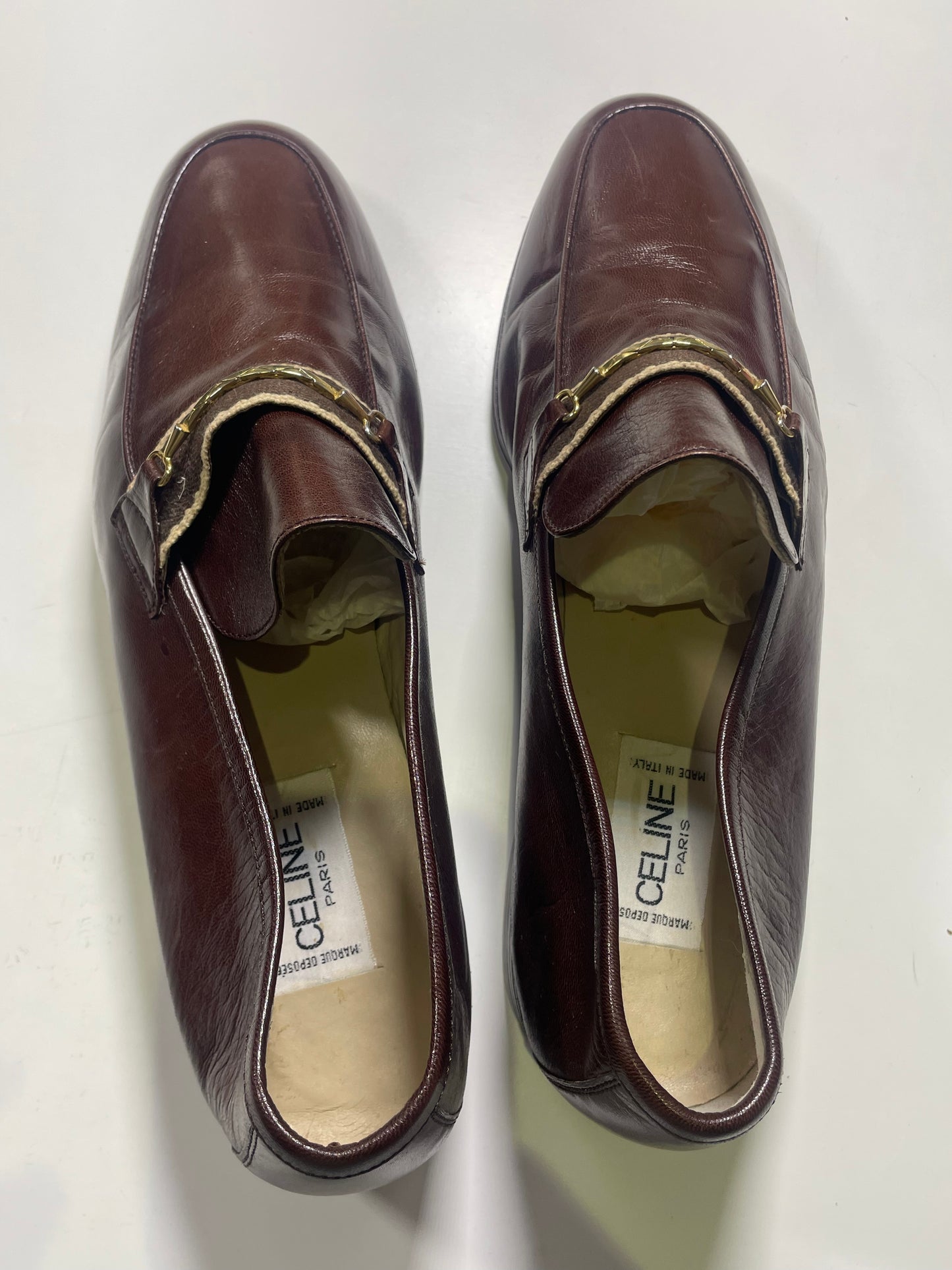 CELINE Vintage Men’s Dark Brown Leather Shoes (Size 42) Fits 41.5