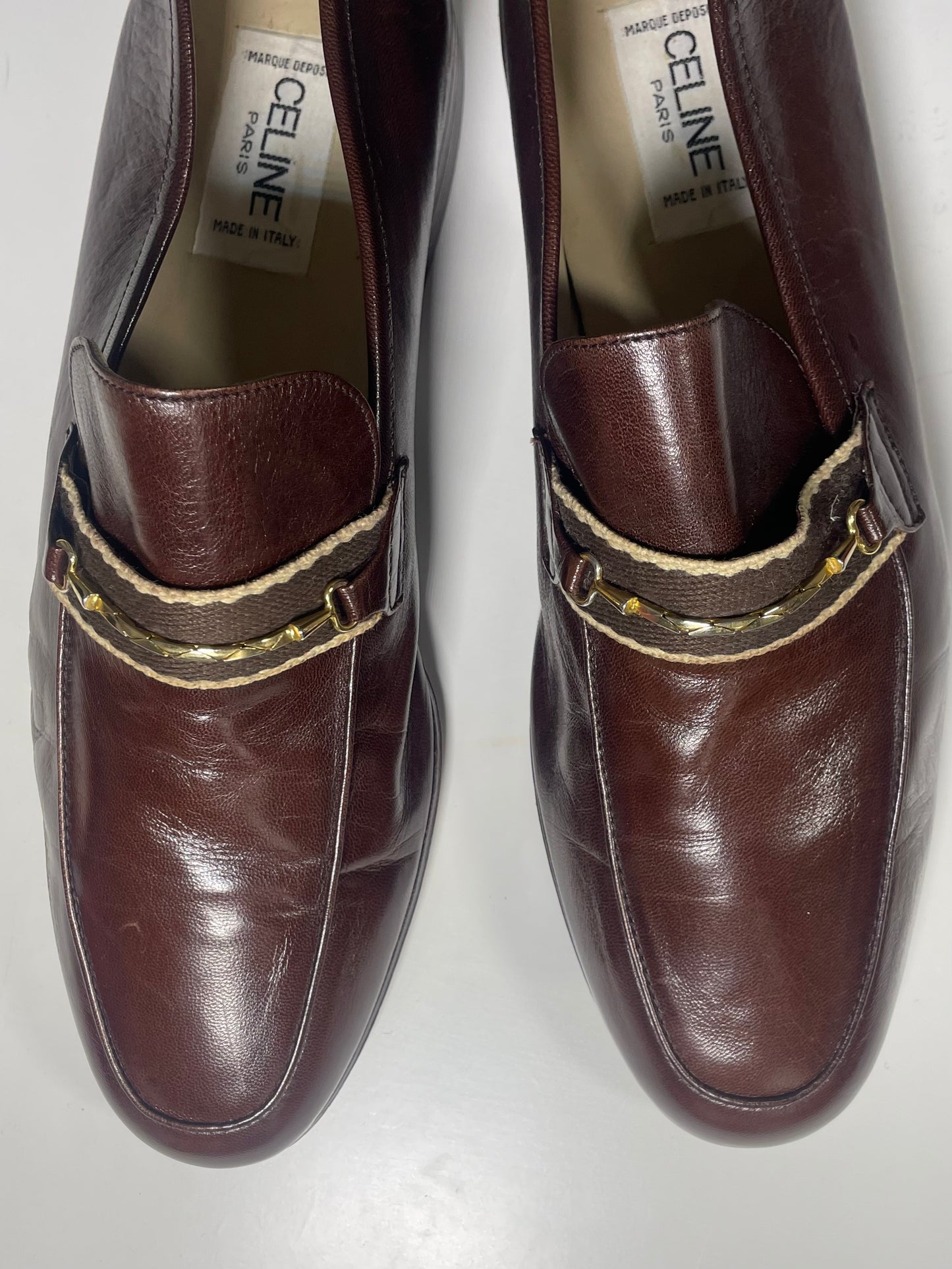 CELINE Vintage Men’s Dark Brown Leather Shoes (Size 42) Fits 41.5