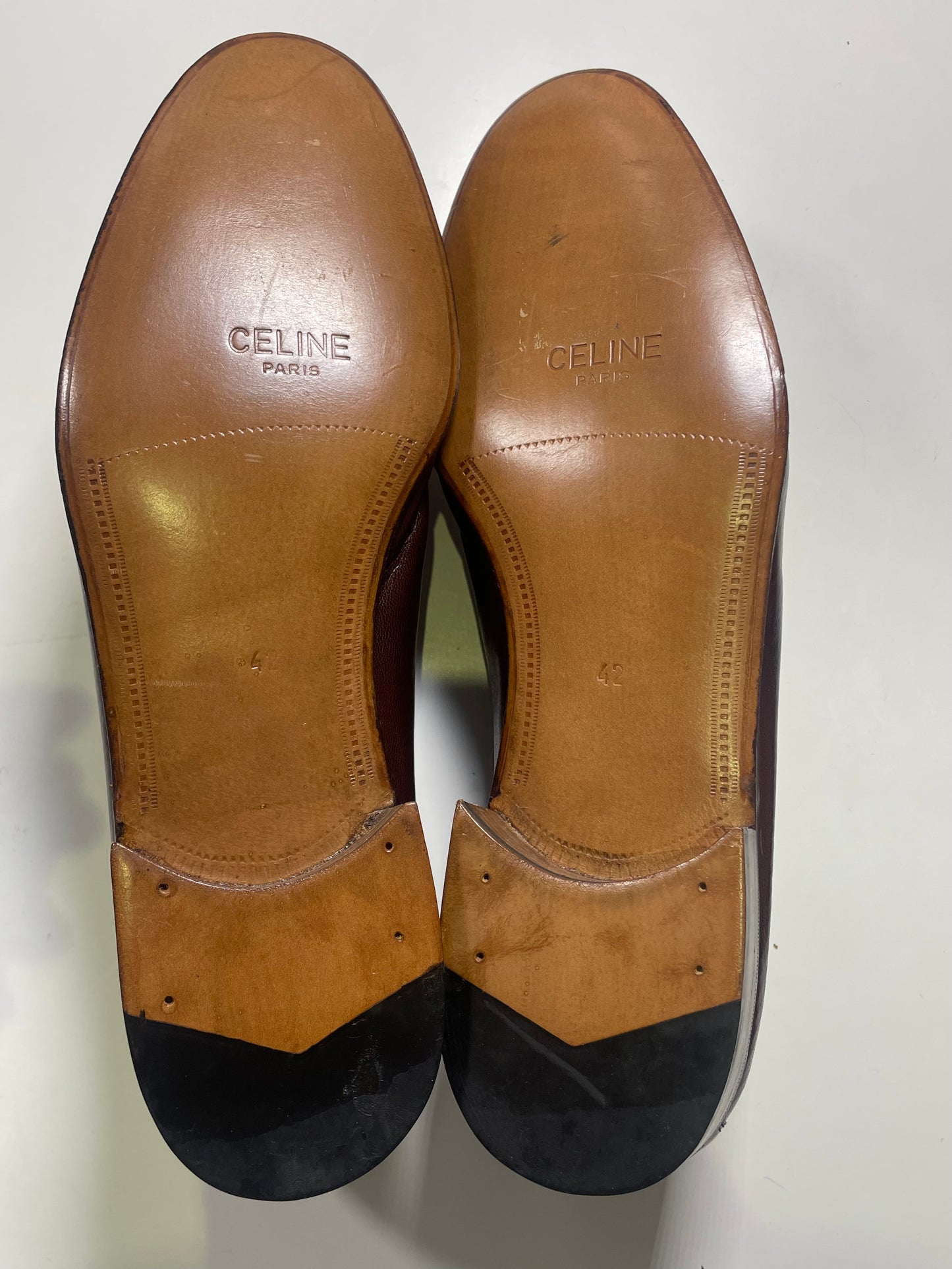 CELINE Vintage Men’s Dark Brown Leather Shoes (Size 42) Fits 41.5