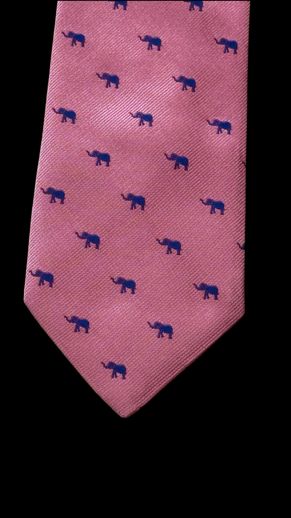 DAVIES & SON pink elephants silk tie