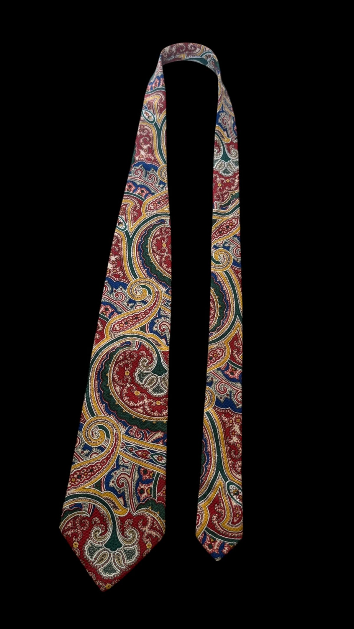 ETRO vintage green paisley silk tie.