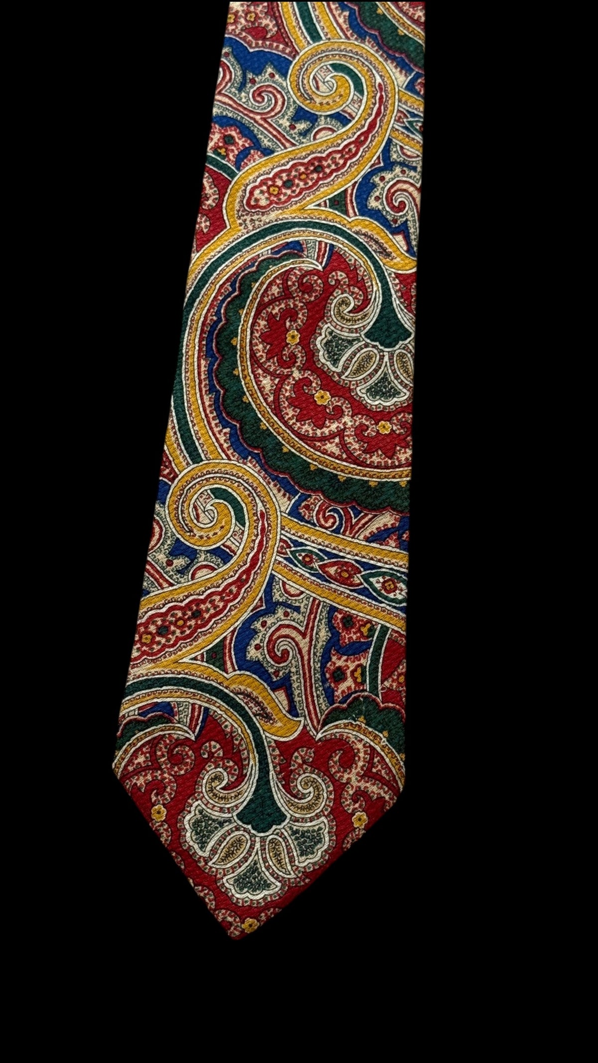 ETRO vintage green paisley silk tie.
