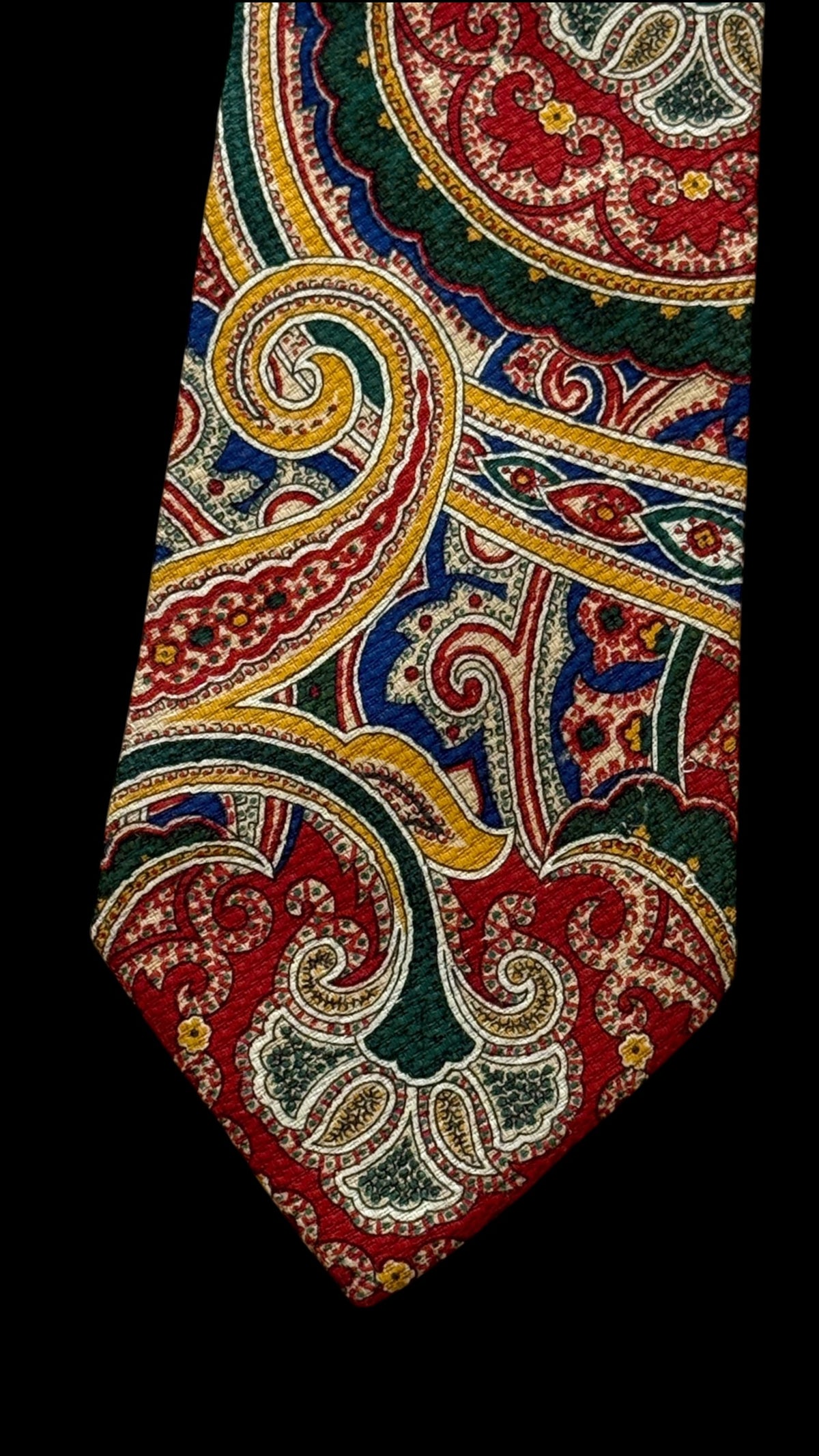 ETRO vintage green paisley silk tie.