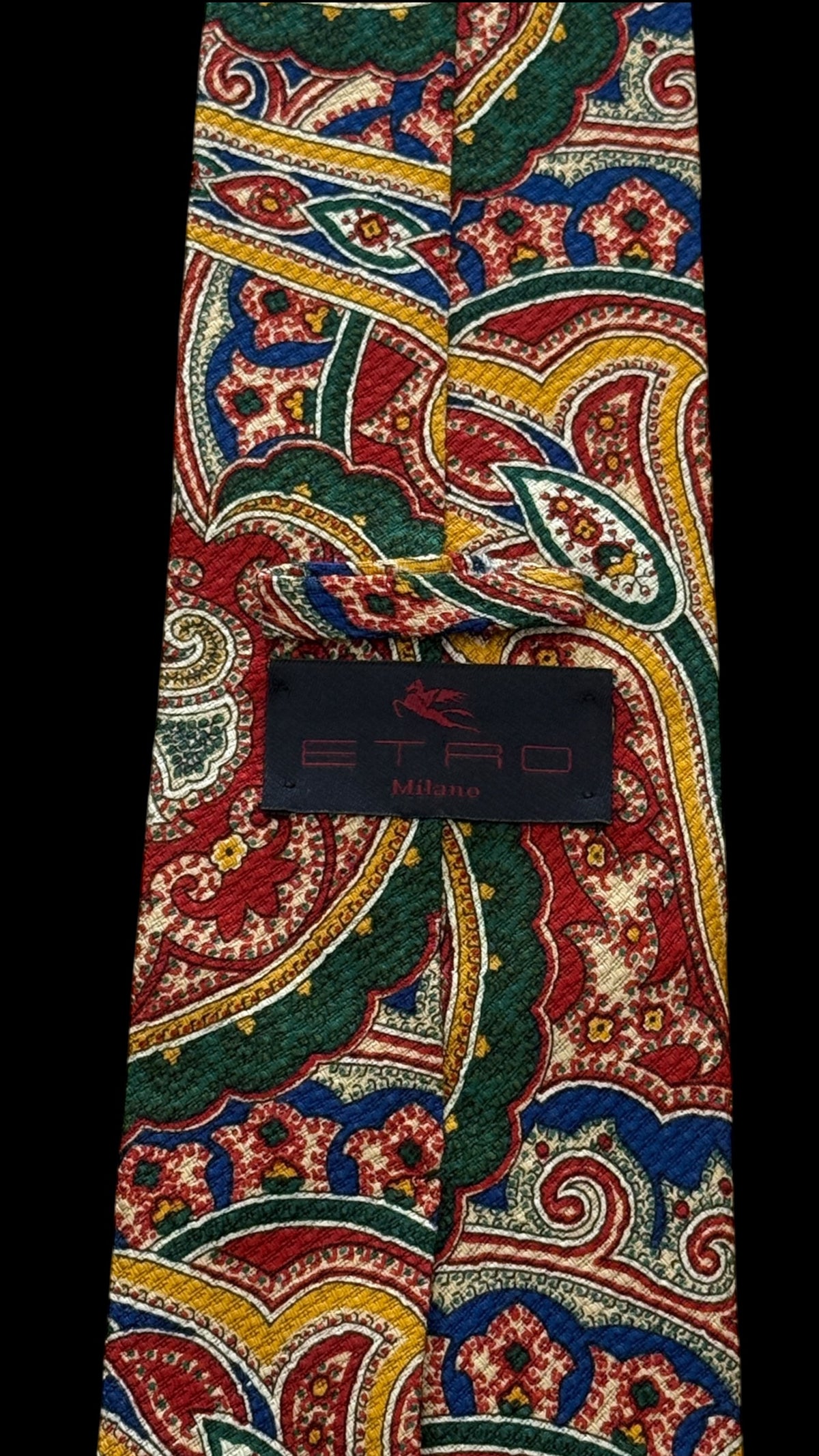 ETRO vintage green paisley silk tie.