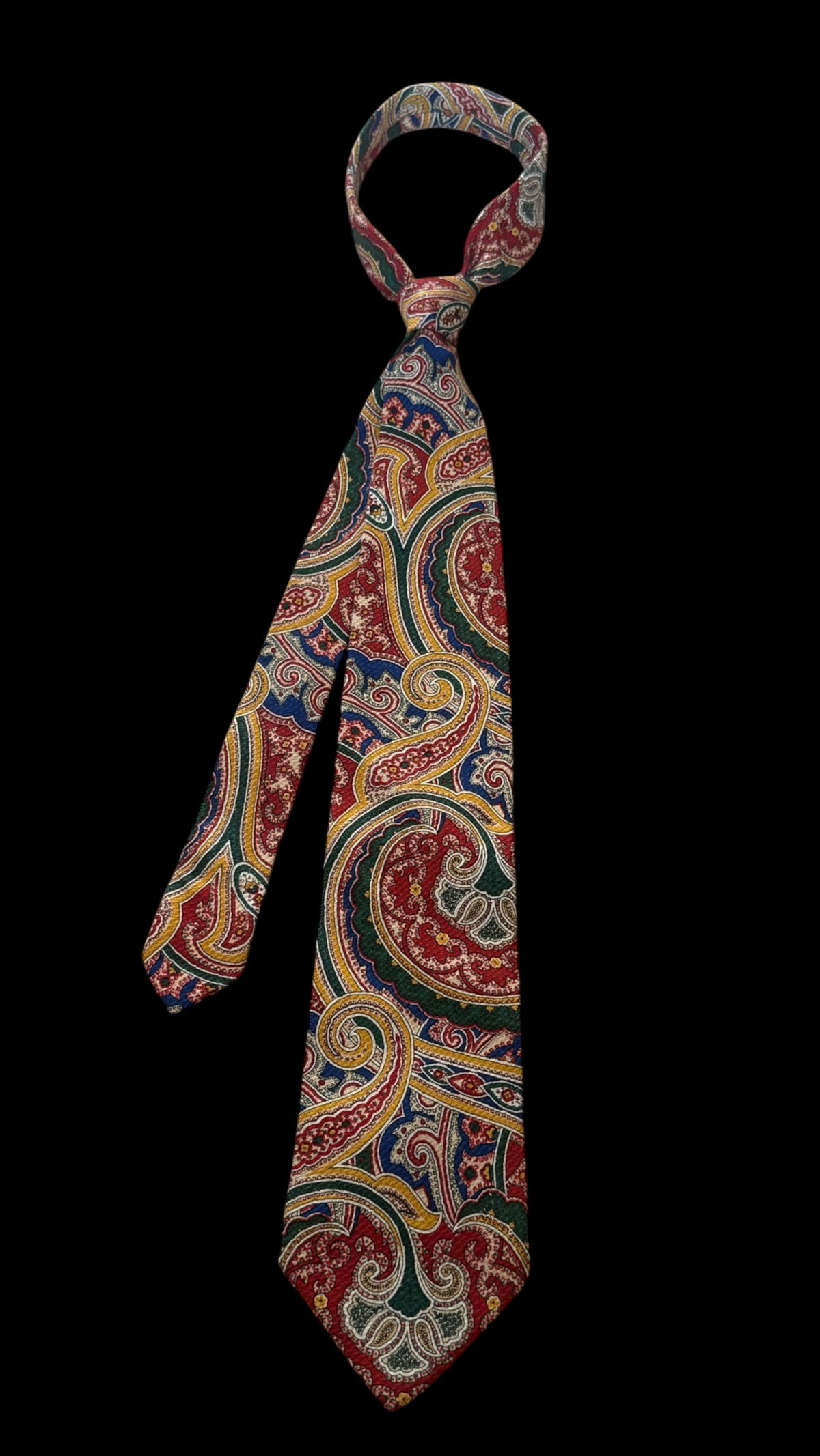 ETRO vintage green paisley silk tie.