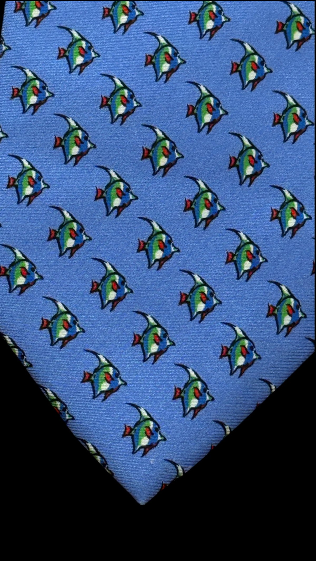POLO (RL) bright blue fishes silk tie