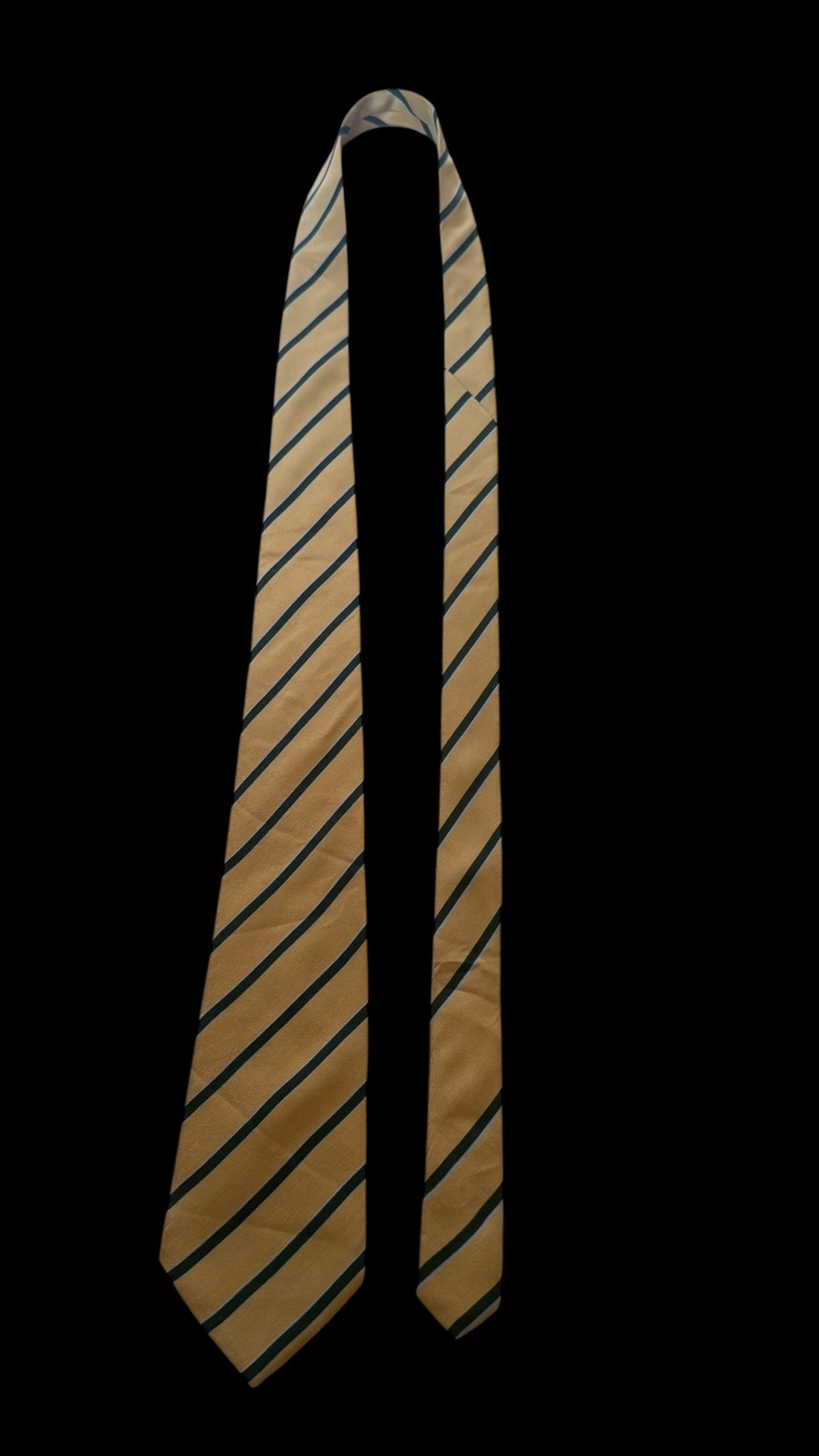 A PICCI vintage butter colour stripes crepe silk tie.