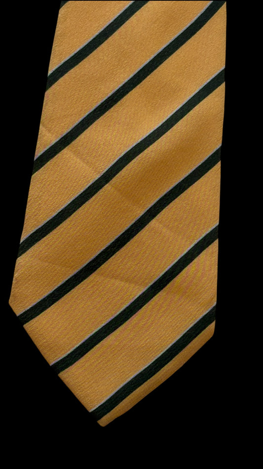 A PICCI vintage butter colour stripes crepe silk tie.