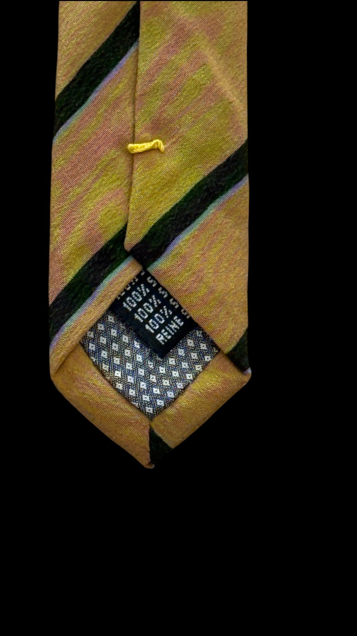 A PICCI vintage butter colour stripes crepe silk tie.