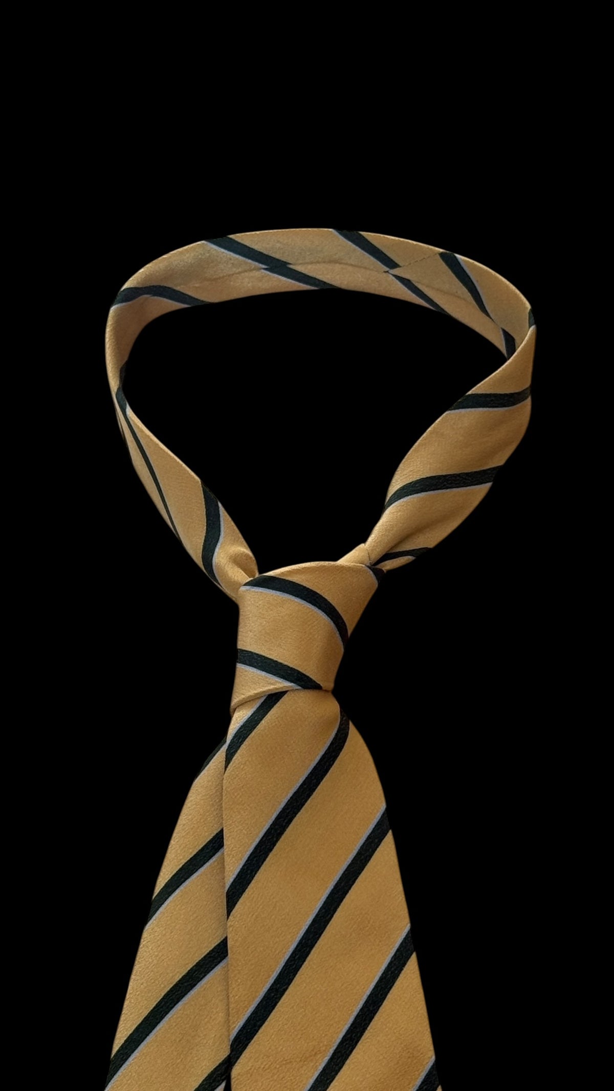 A PICCI vintage butter colour stripes crepe silk tie.