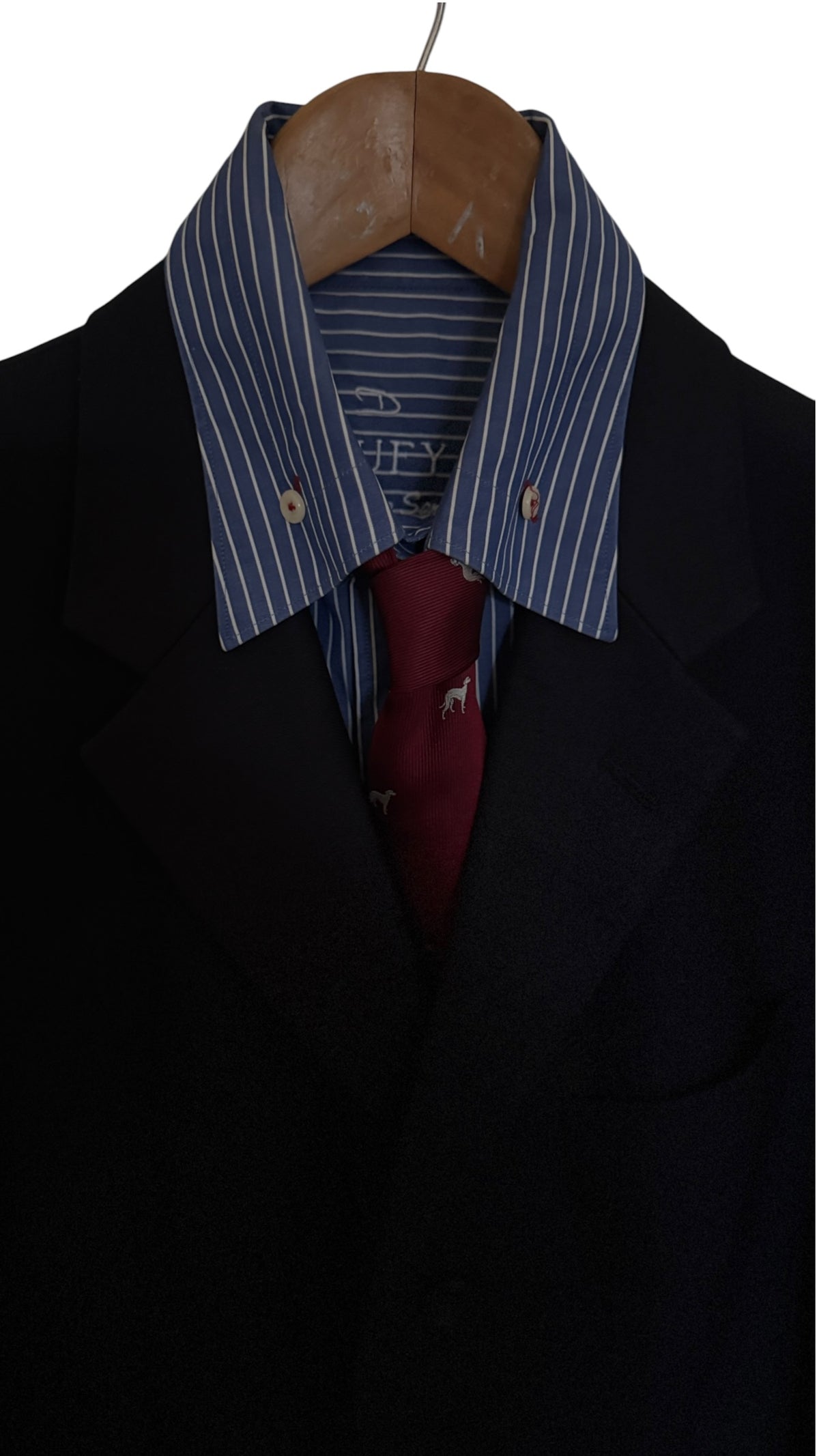 EMMANUELLE KHANH vintage burgundy dogs silk tie.