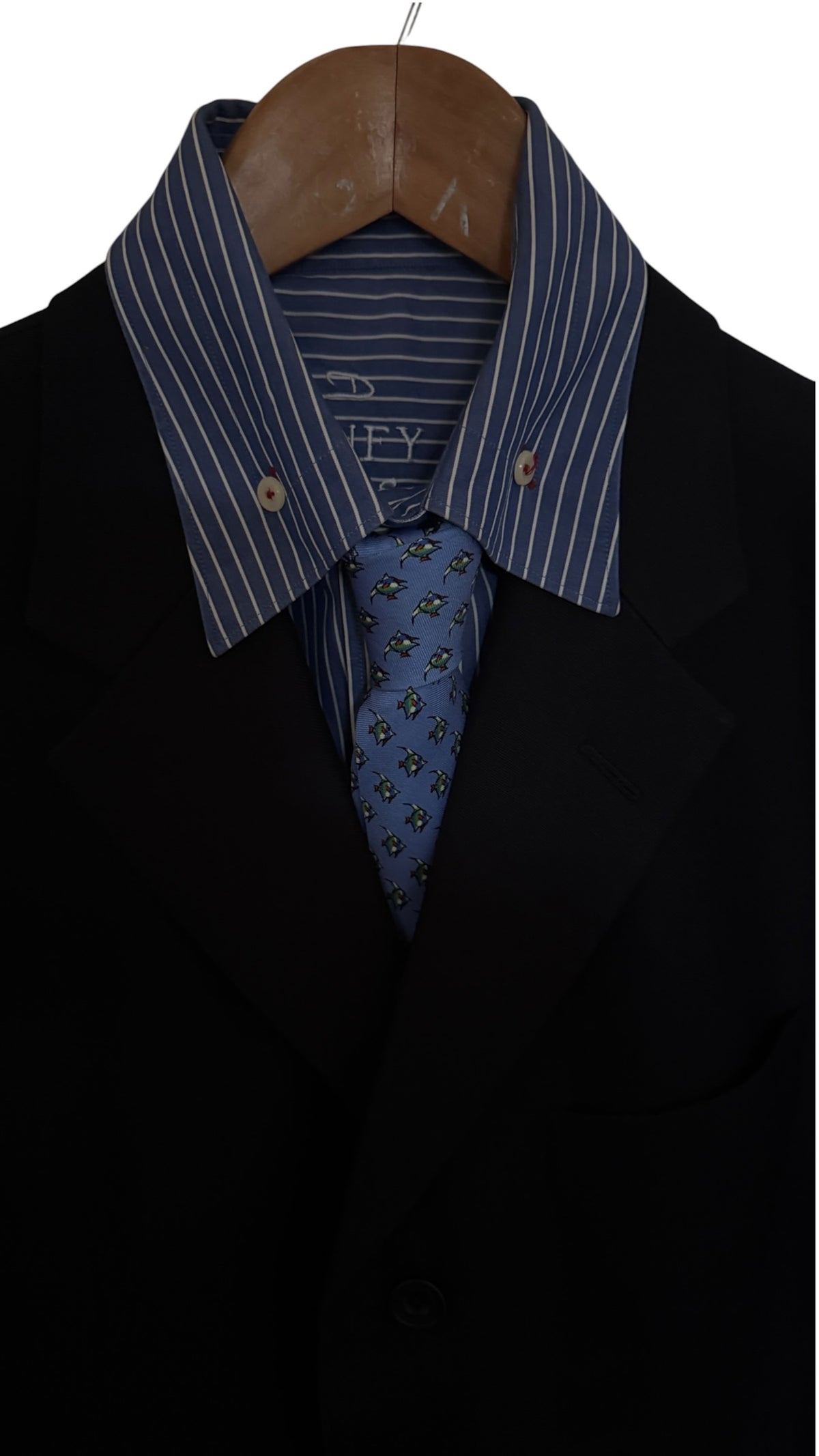 POLO (RL) bright blue fishes silk tie
