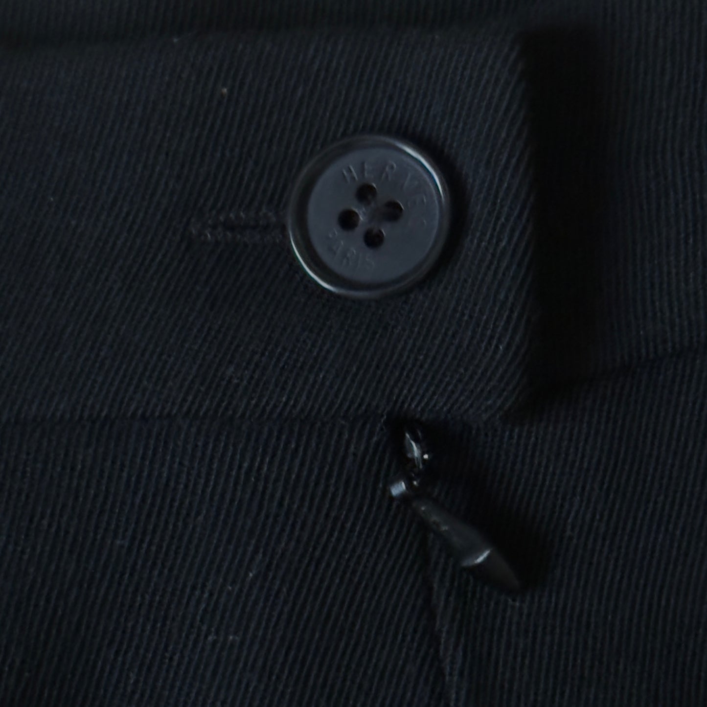 HERMES Vintage Black Wool Skirt. Size 46 (Large).