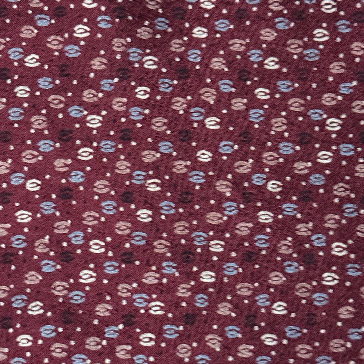 CHANEL Vintage Burgundy Equestrian/Floral Crepe Silk Scarf (84 cm by 85.5 cm)