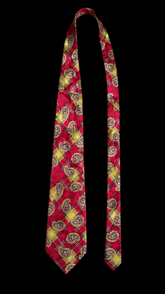 CHARLES 1909 Vintage Printed Crepe Silk Jacquard Tie.