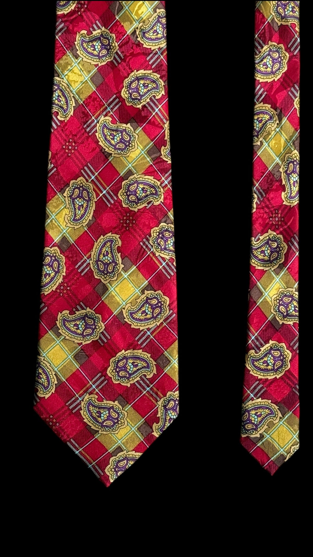 CHARLES 1909 Vintage Printed Crepe Silk Jacquard Tie.