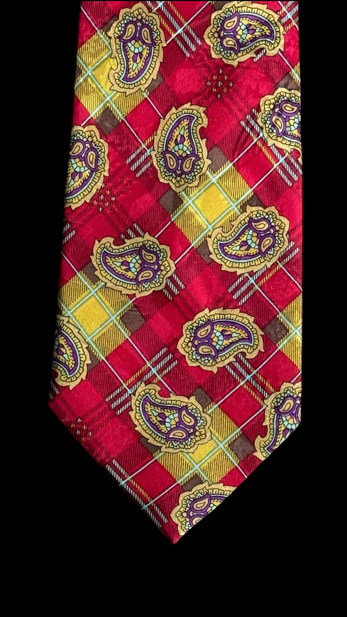CHARLES 1909 Vintage Printed Crepe Silk Jacquard Tie.