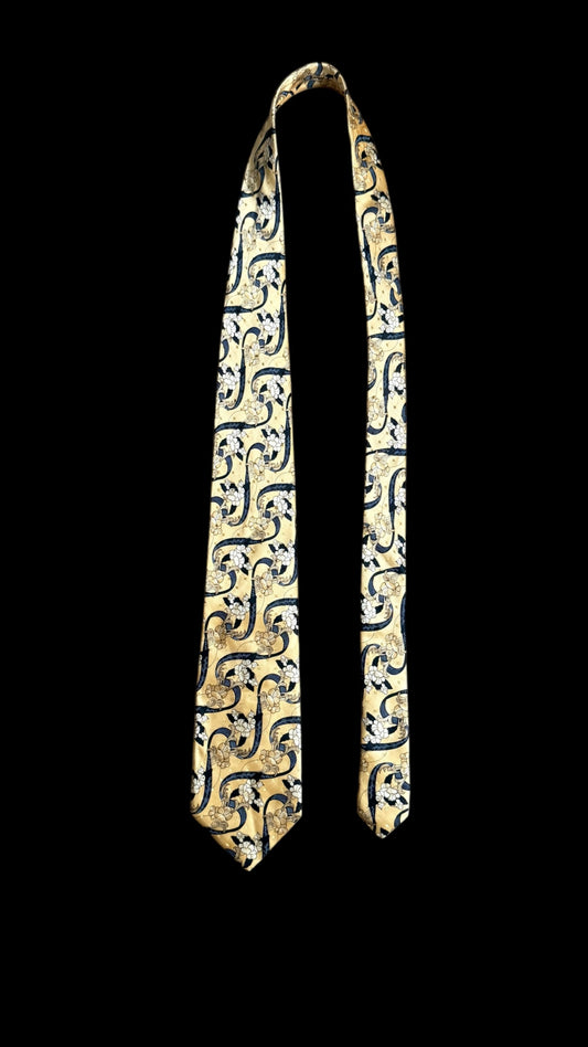GIANFRANCO FERRE Vintage Printed Crepe Silk Jacquard Tie.