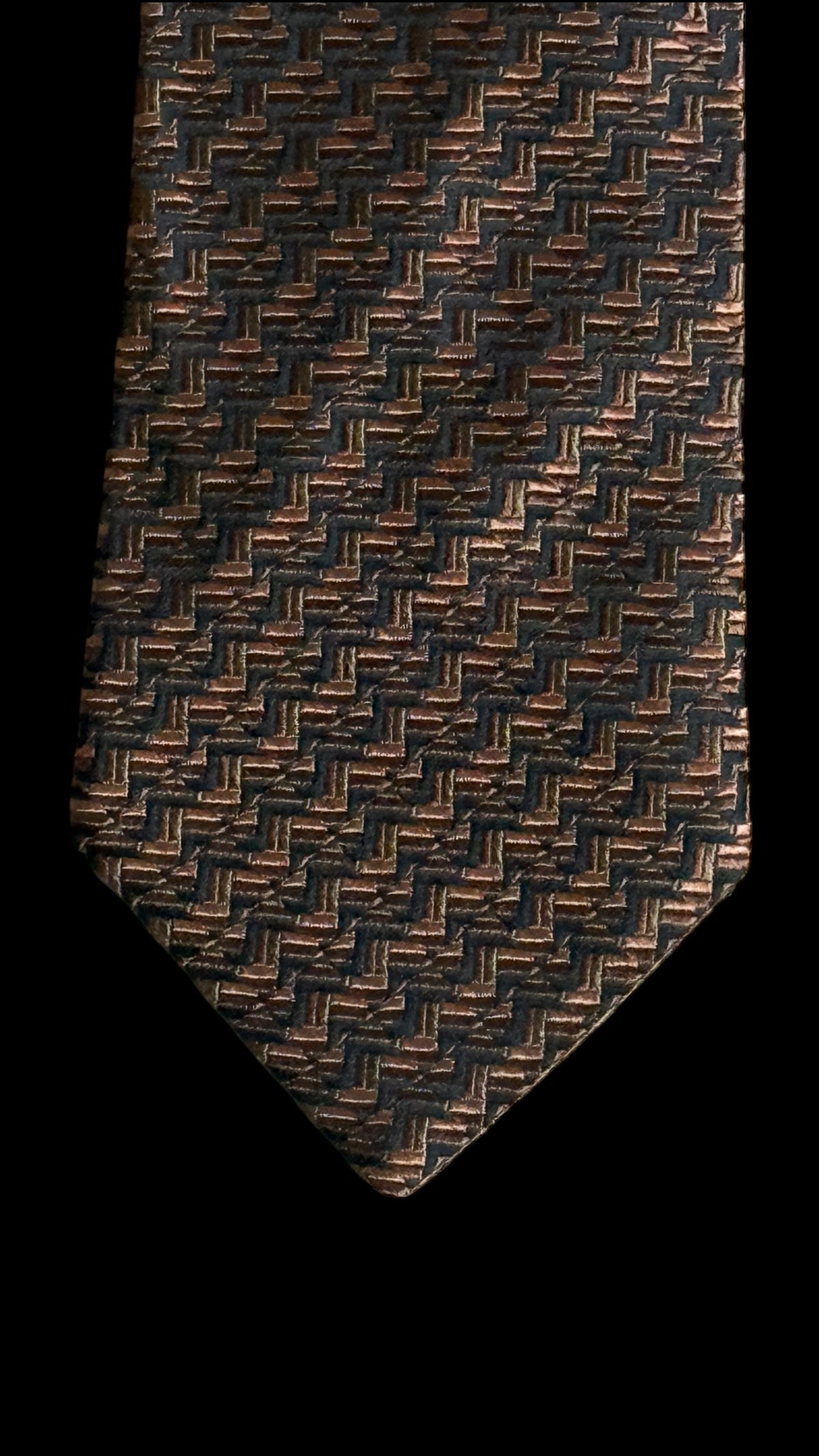 CHARVET Vintage Geometric Printed Silk Tie.