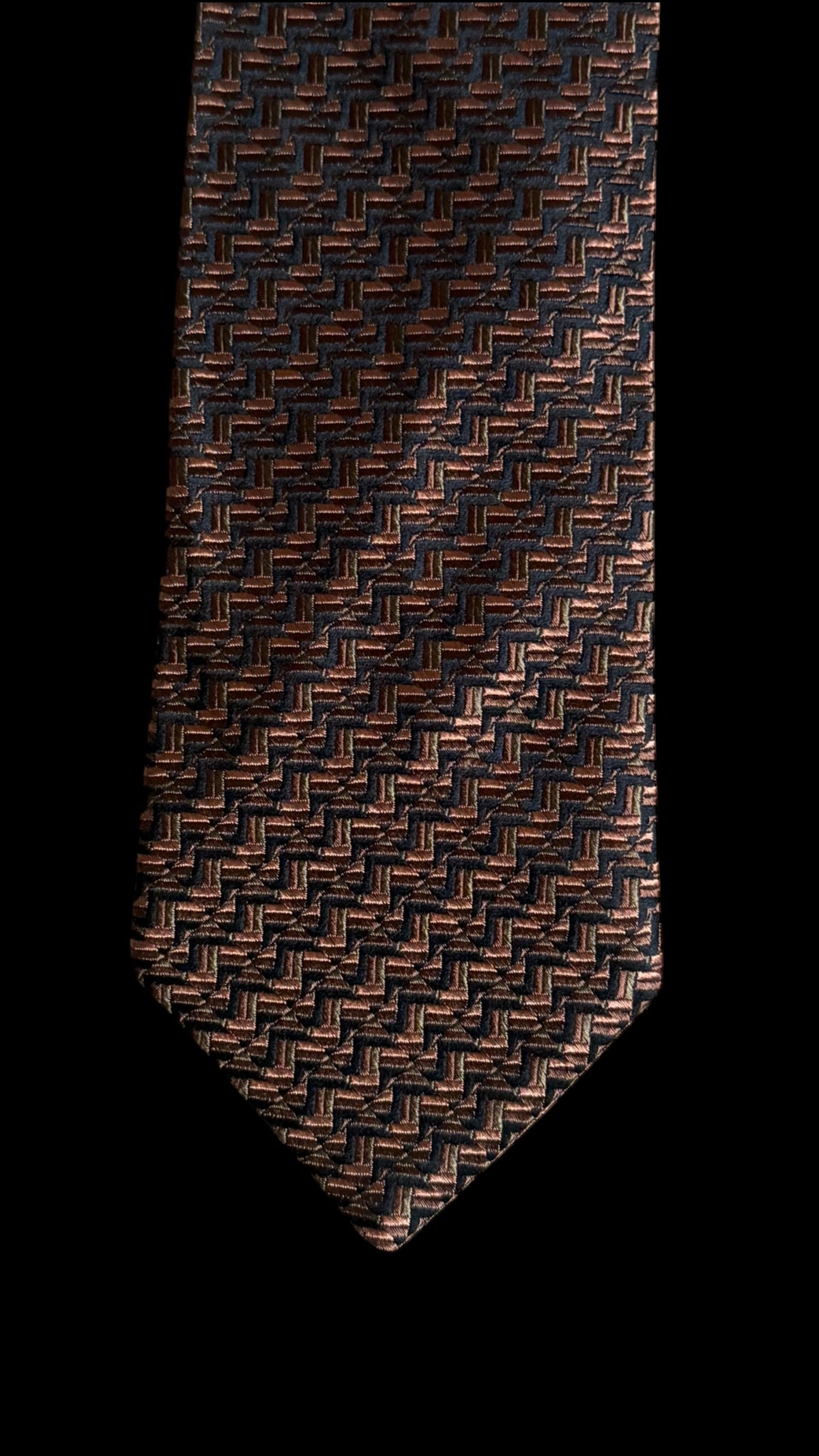 CHARVET Vintage Geometric Printed Silk Tie.