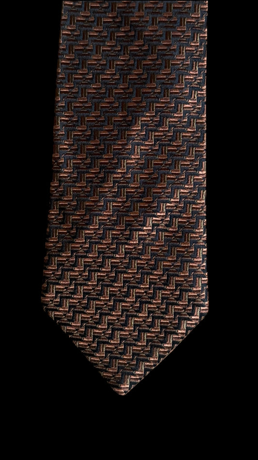 CHARVET Vintage Geometric Printed Silk Tie.