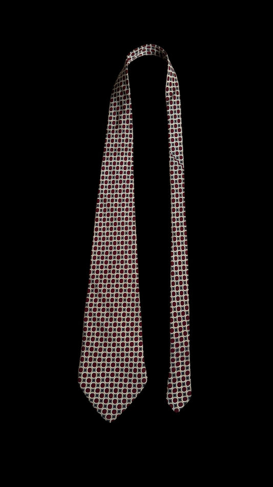CHANEL Vintage Wide Front Printed Silk Tie.