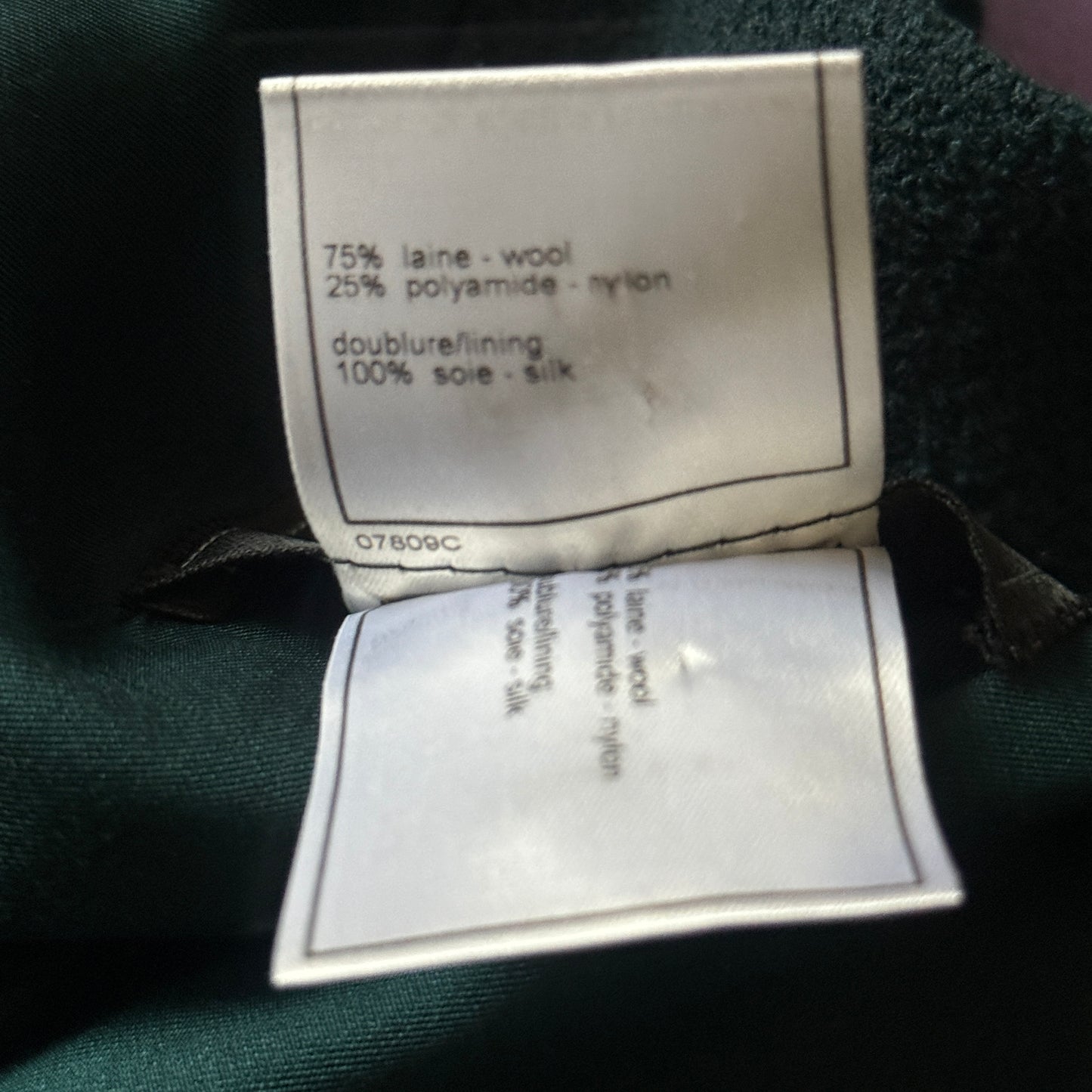 CHANEL Vintage Dark Green Skirt Suit. Size 36 (Extra Small).