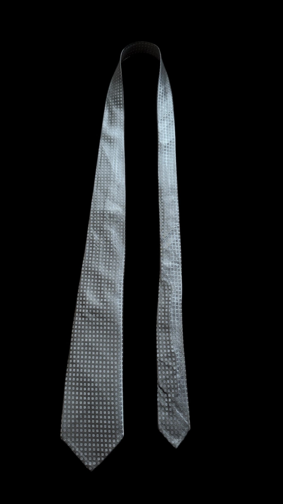 FINAMORE 7-Fold Printed Silk Tie. Vintage