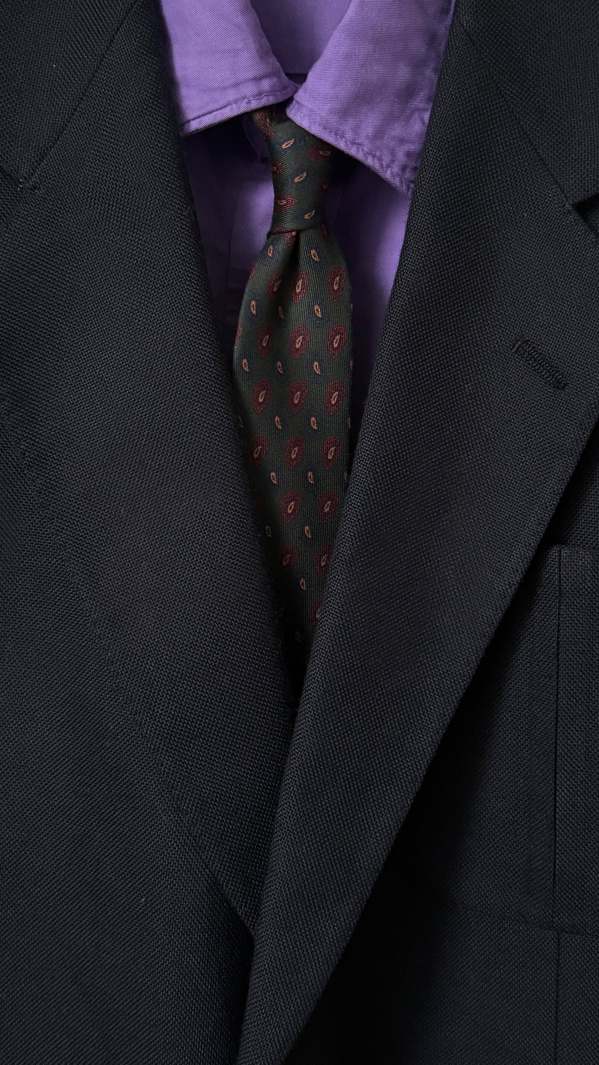 LONDON HOUSE by Rubinacci Vintage Printed Wool Tie.