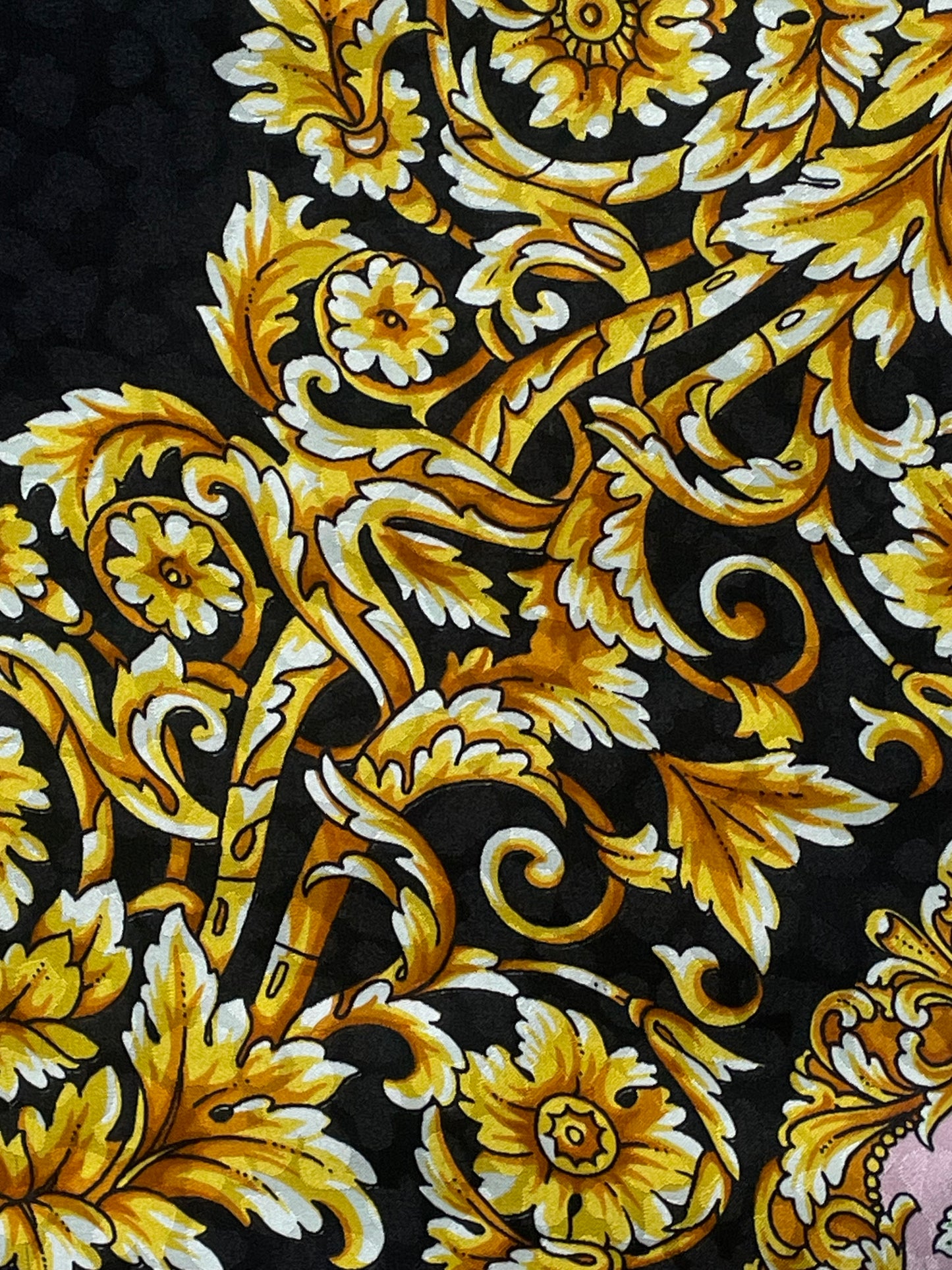 Vintage Baroque crepe silk jacquard scarf by GIANNI VERSACE( 88 cm by 88 cm)