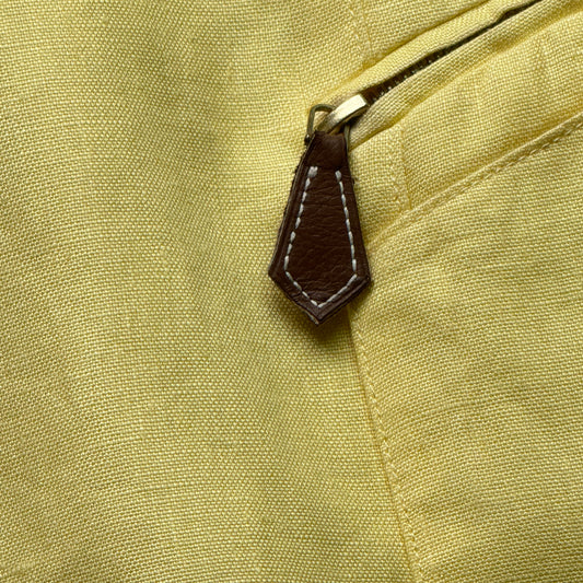 HERMES Vintage Yellow Linen Jacket. Size 42 (Small/Medium slim fit).