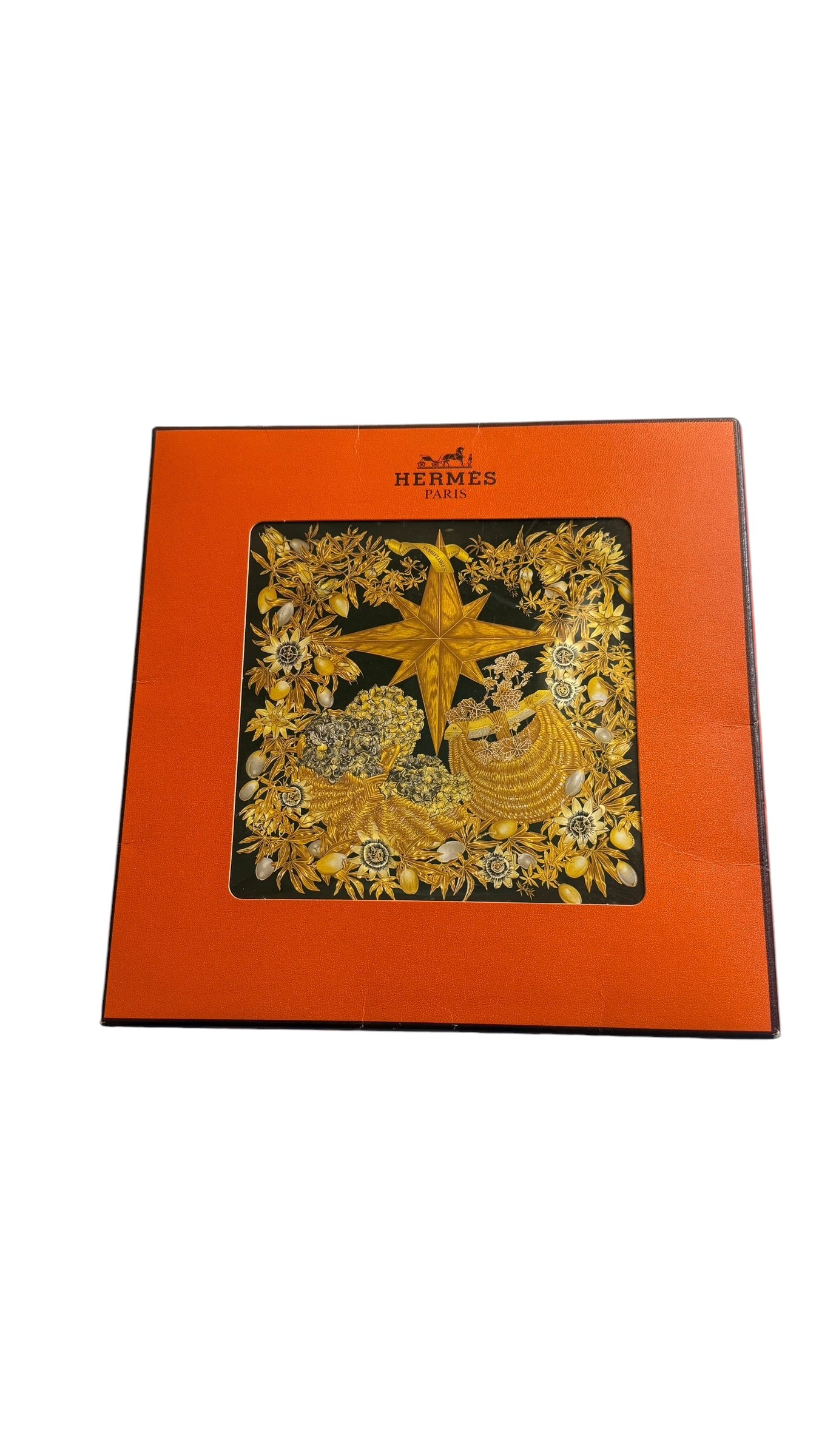 HERMES vintage silk scarf. Passiflores by V. Dawlat