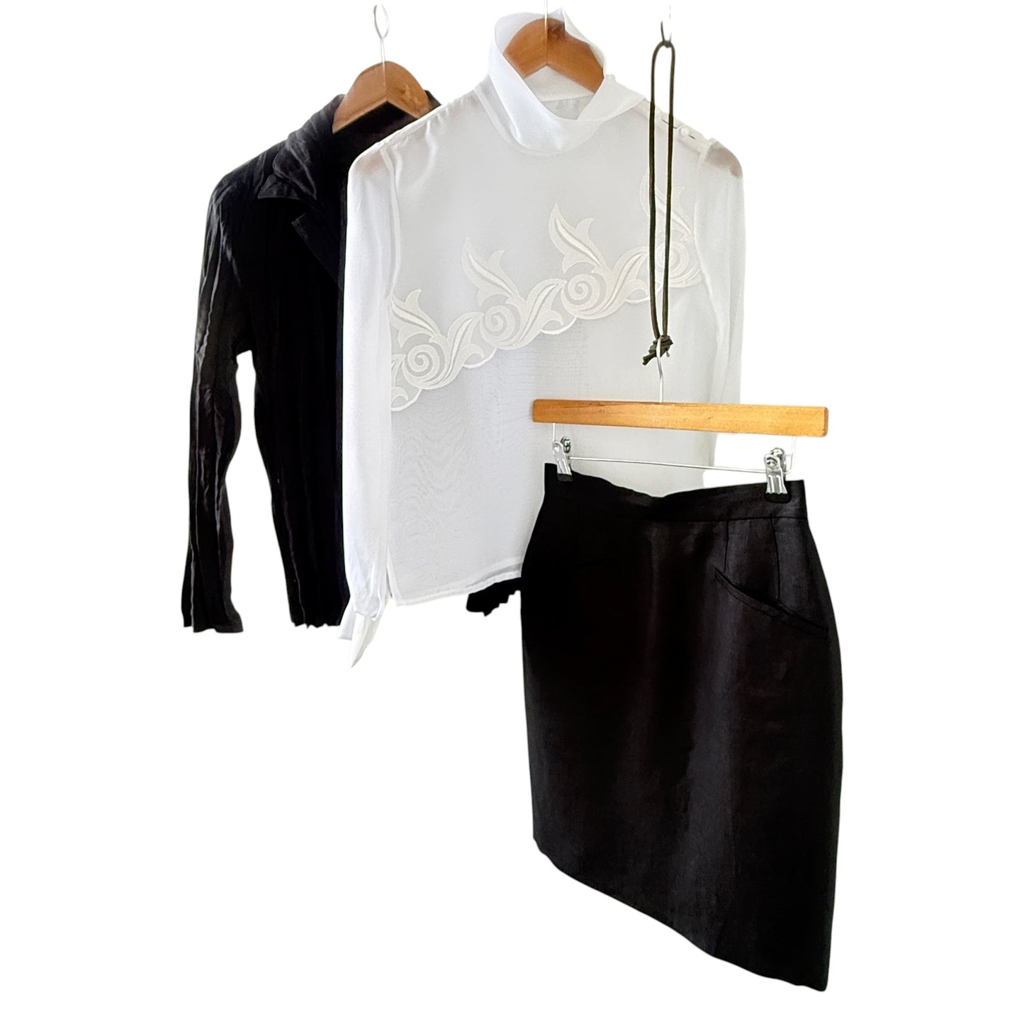 KENZO Vintage Black Linen Skirt.