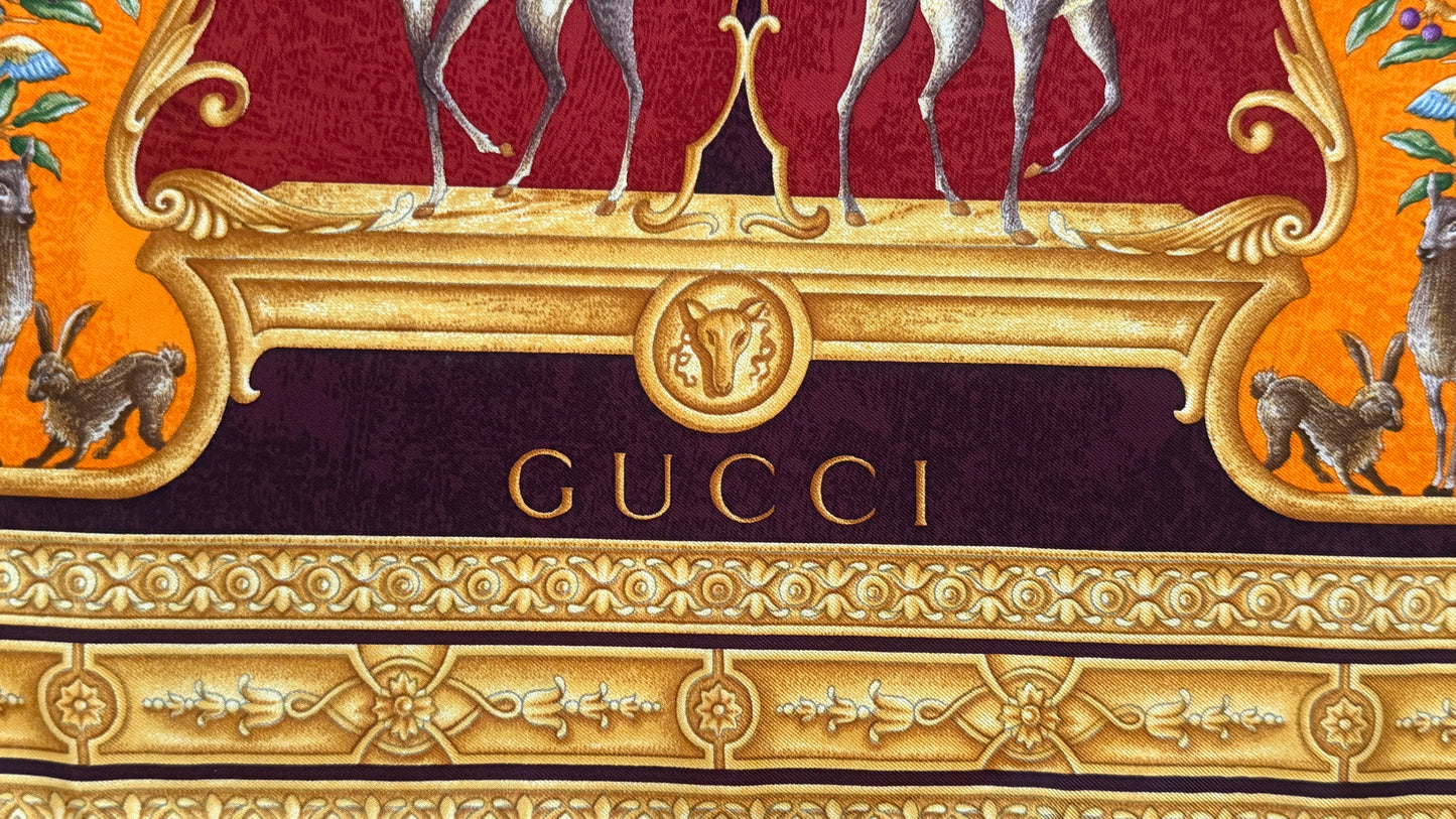 GUCCI Diana vintage silk scarf.