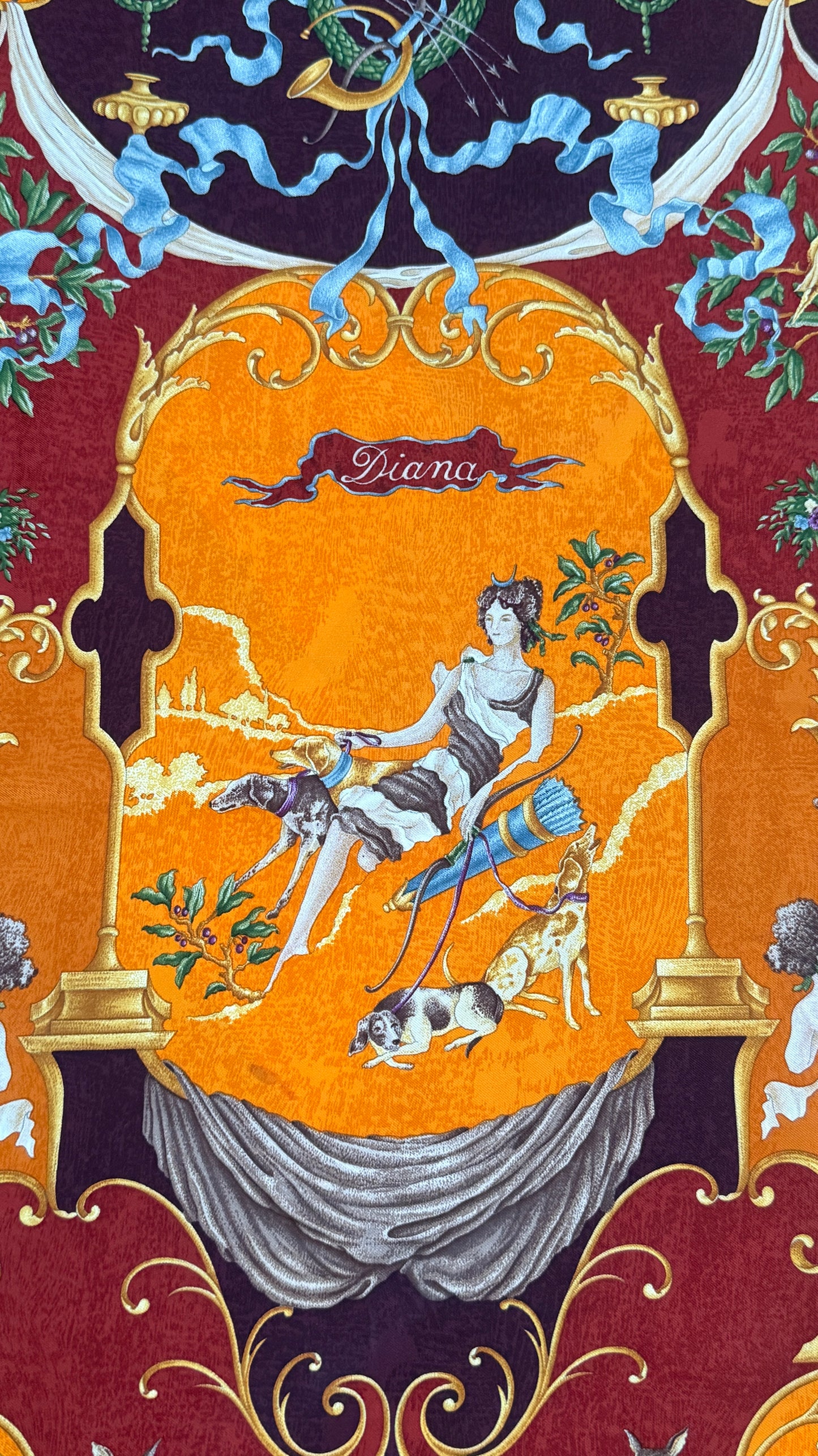 GUCCI Diana vintage silk scarf.