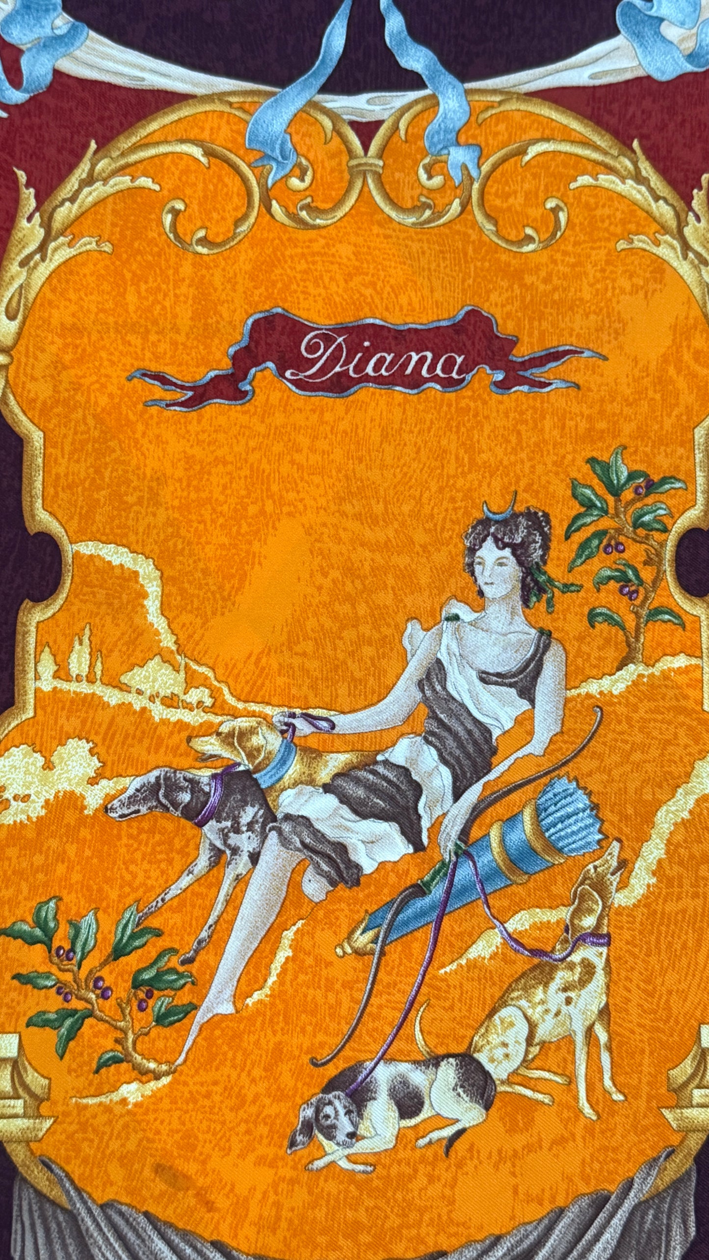 GUCCI Diana vintage silk scarf.