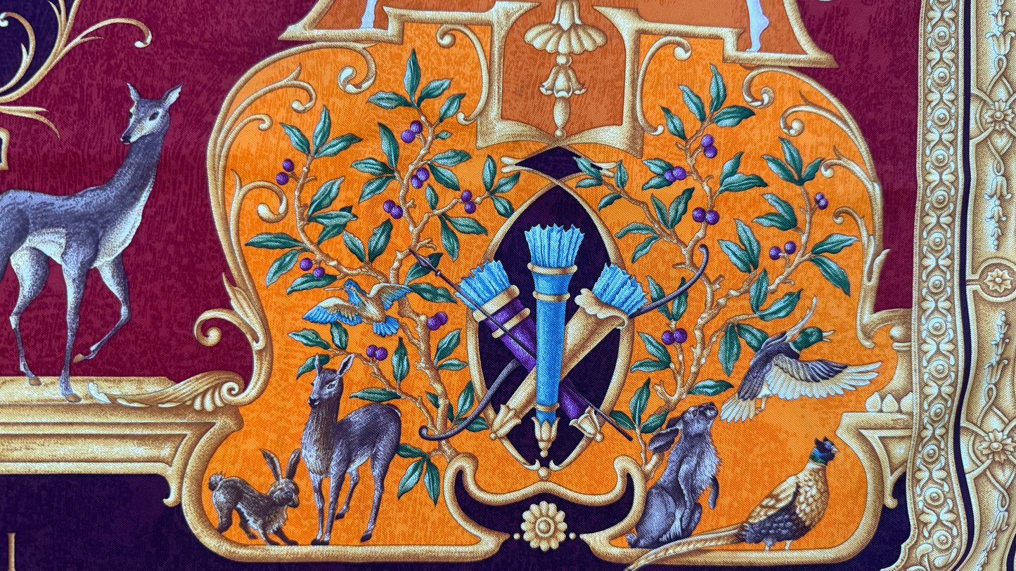 GUCCI Diana vintage silk scarf.