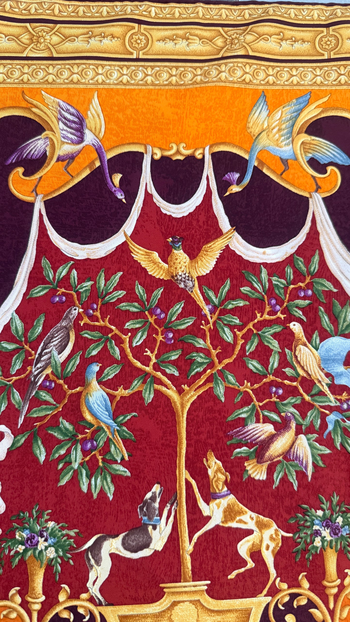 GUCCI Diana vintage silk scarf.