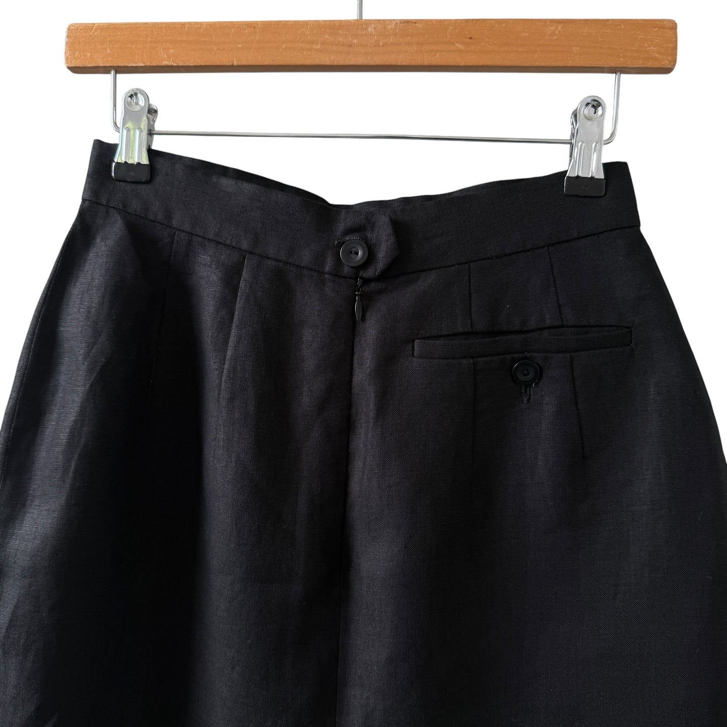 KENZO Vintage Black Linen Skirt.