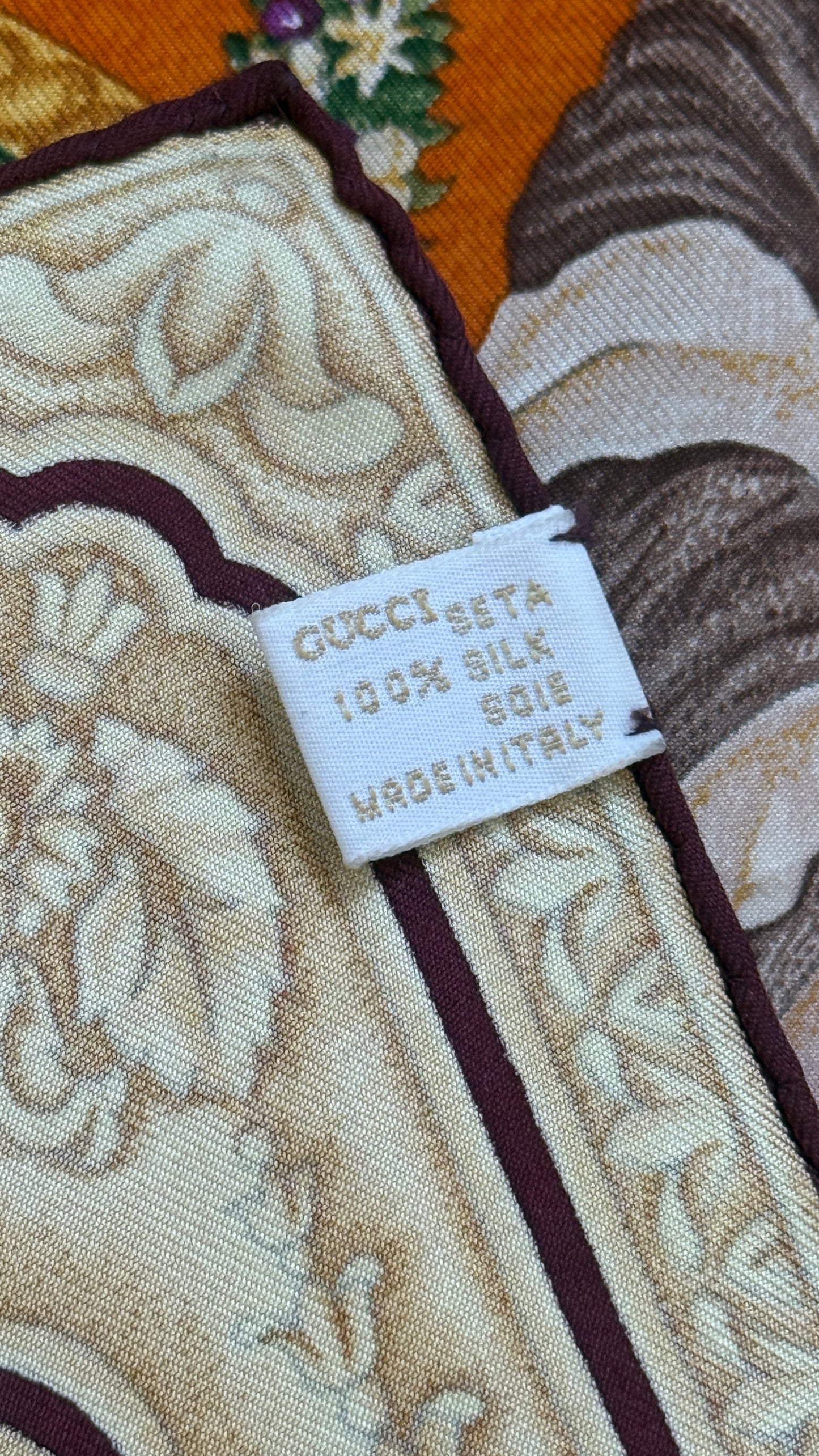 GUCCI Diana vintage silk scarf.