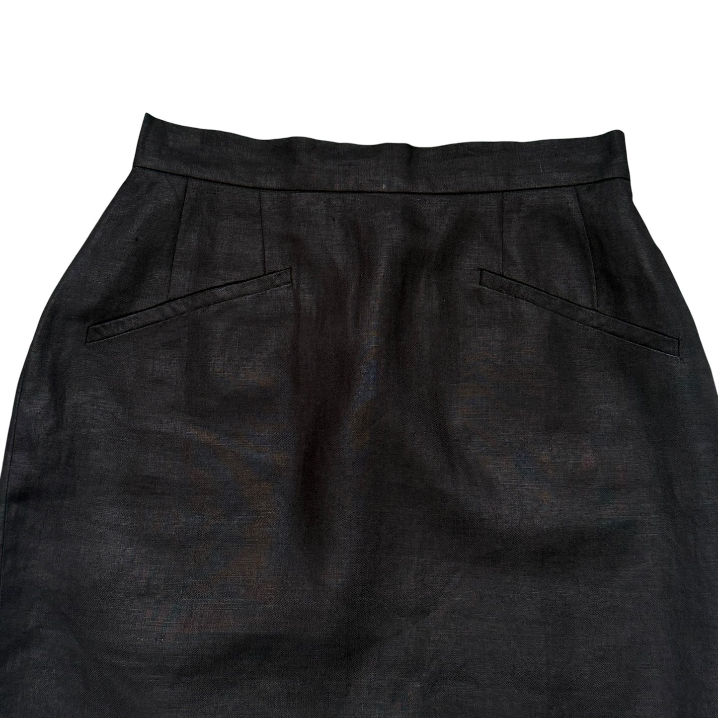 KENZO Vintage Black Linen Skirt.