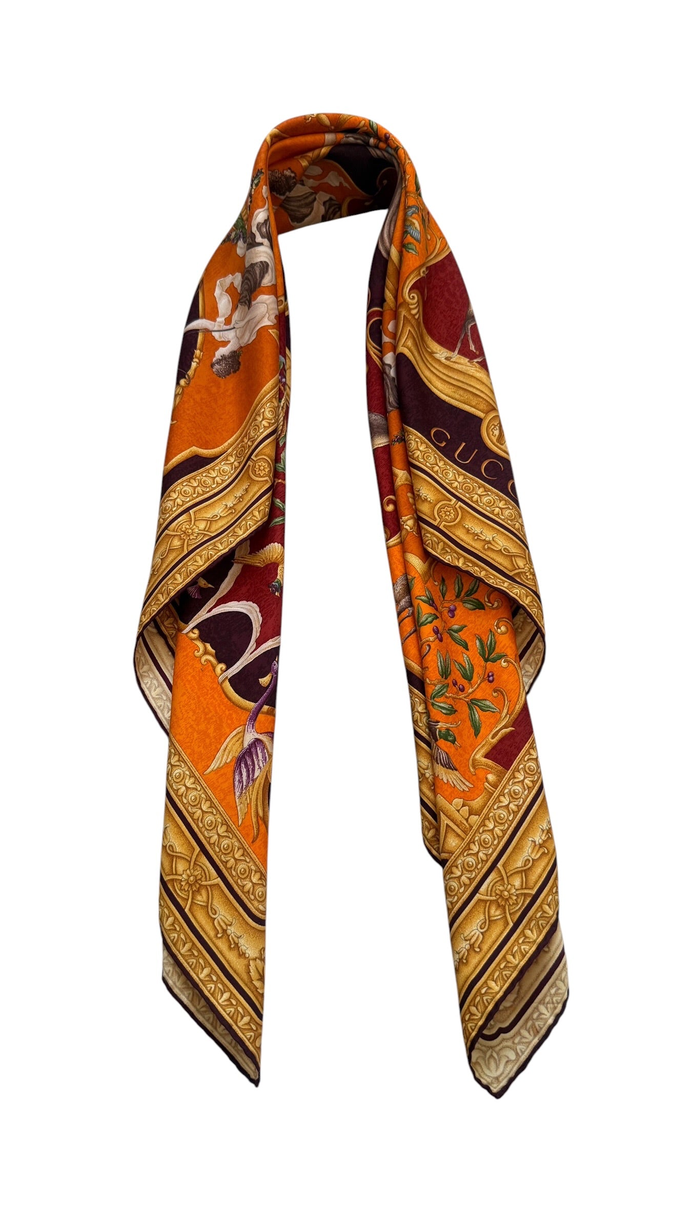 GUCCI Diana vintage silk scarf.