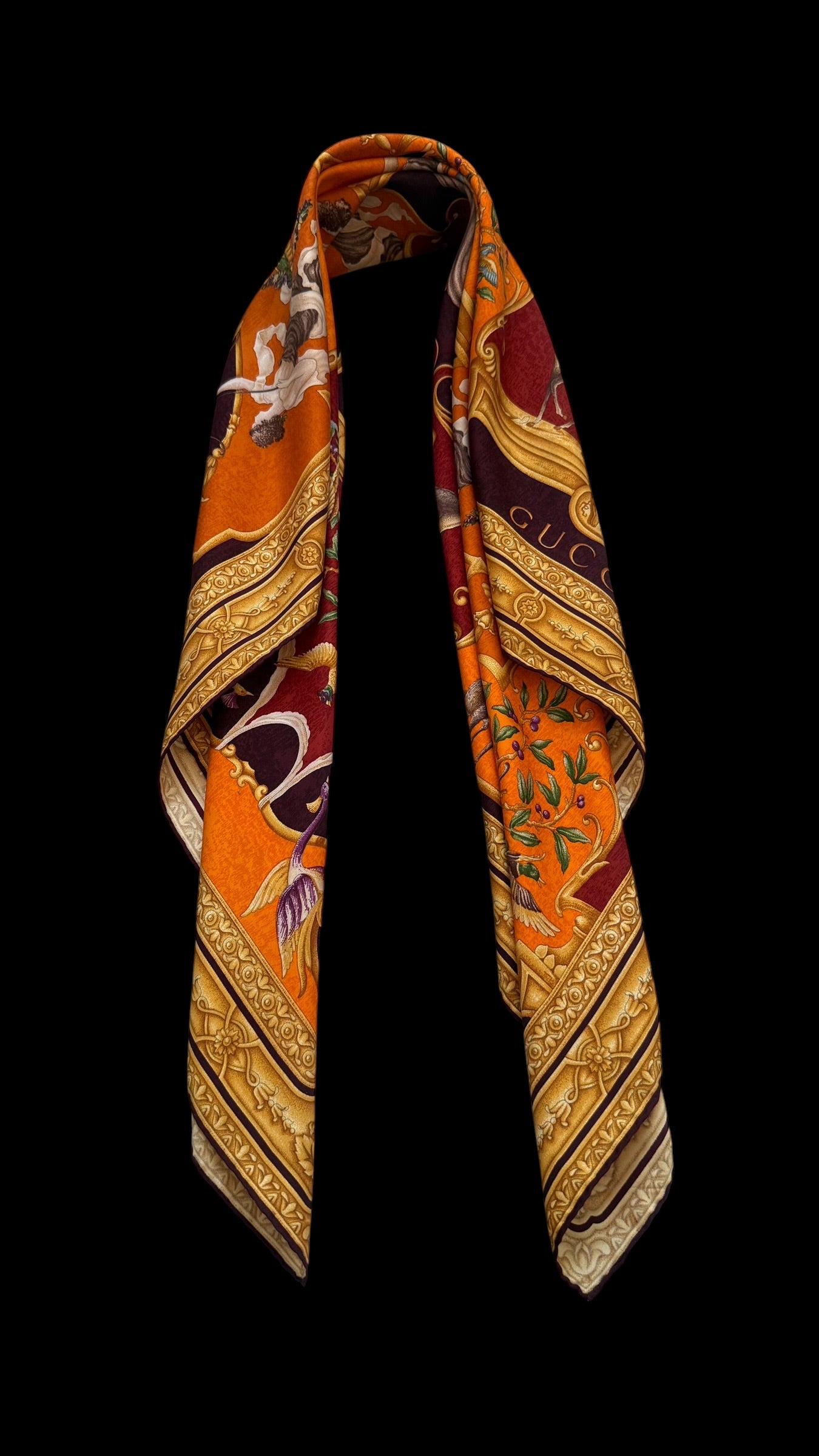 GUCCI Diana vintage silk scarf.