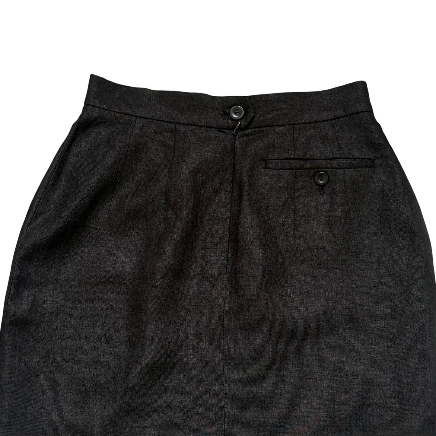 KENZO Vintage Black Linen Skirt.