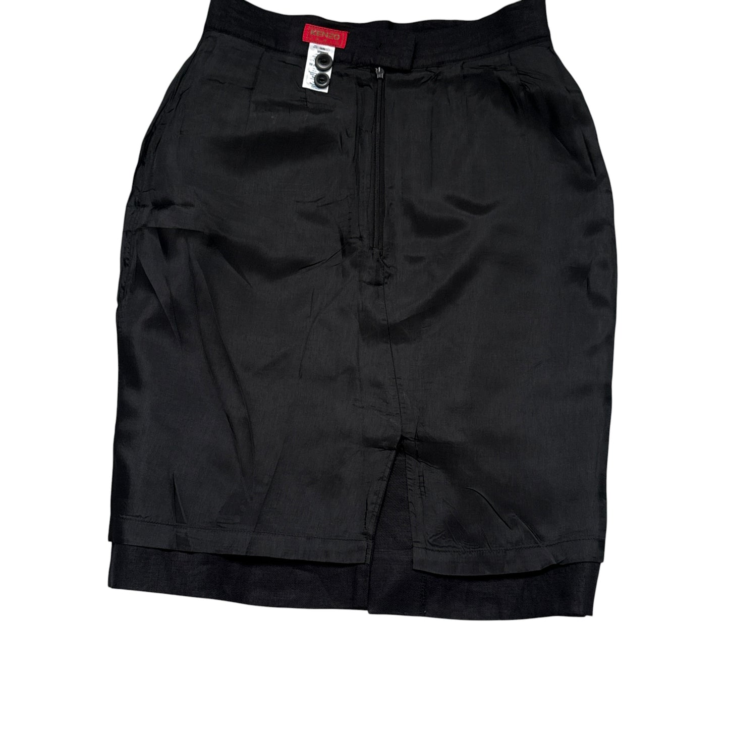 KENZO Vintage Black Linen Skirt.