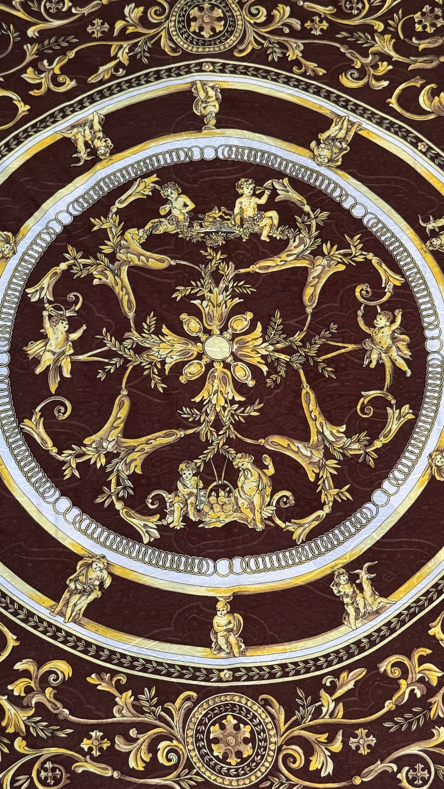 MANOLO BORROMEO vintage crepe silk jacquard scarf.